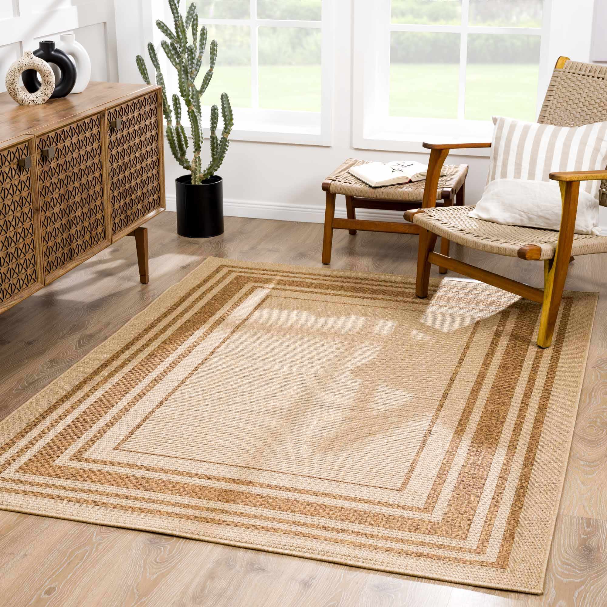 Isoko Bordered Faux Jute Rug - Image 2