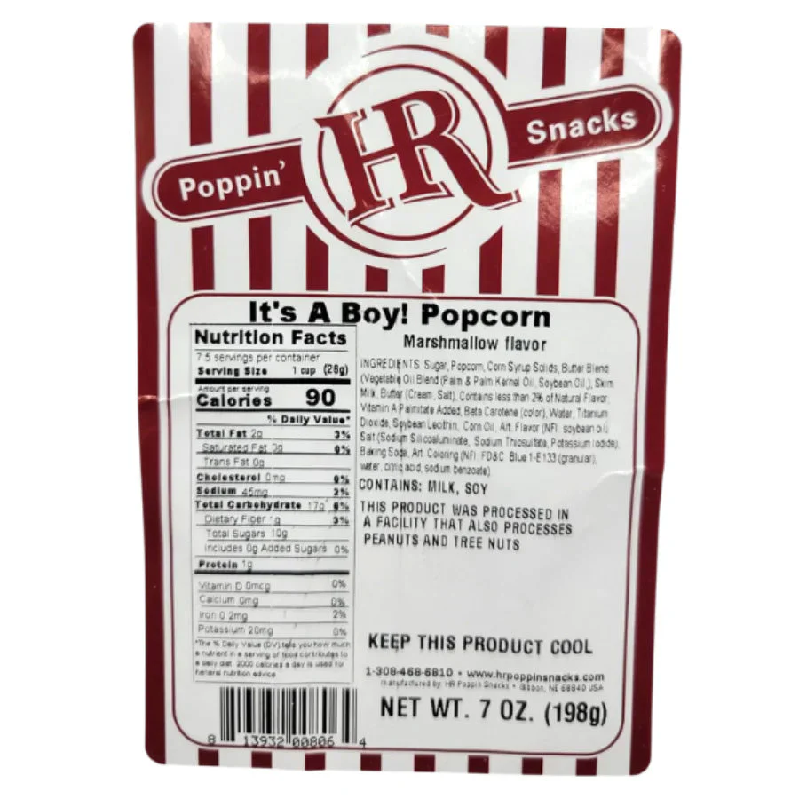 It's A Boy Blue Marshamallow Flavored Popcorn | 7 oz | Pack of 2 | HR Poppin' Snacks - Image 7
