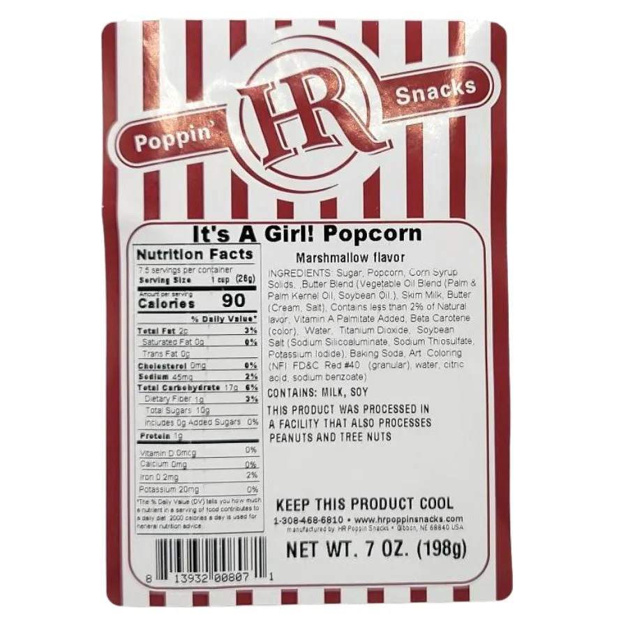 It's A Girl Pink Marshmallow Flavored Popcorn | Pack of 2 | 7 oz | HR Poppin' Snacks - Image 7