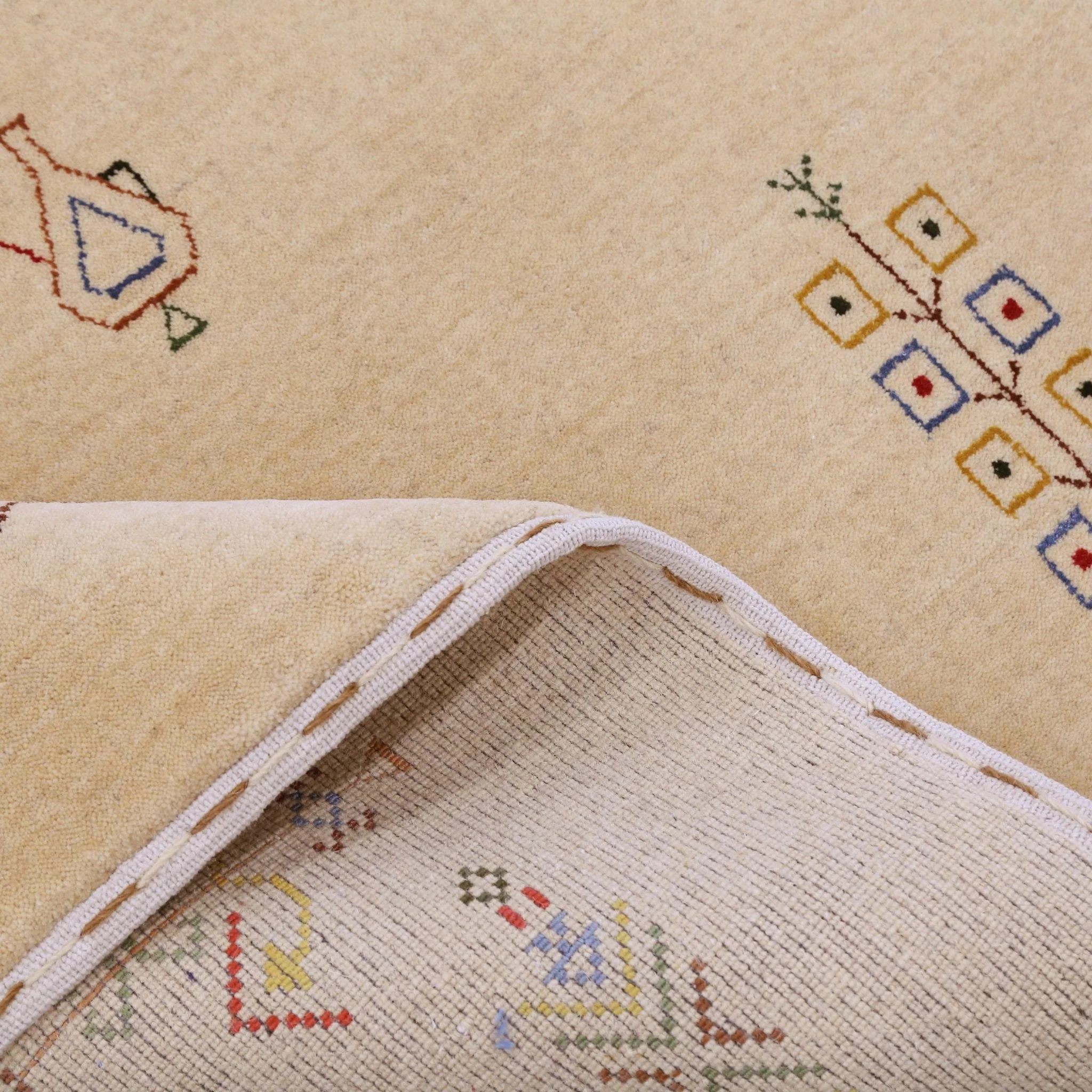 Ivory Border Patterns Hand Loomed Wool Area Rug - Image 12