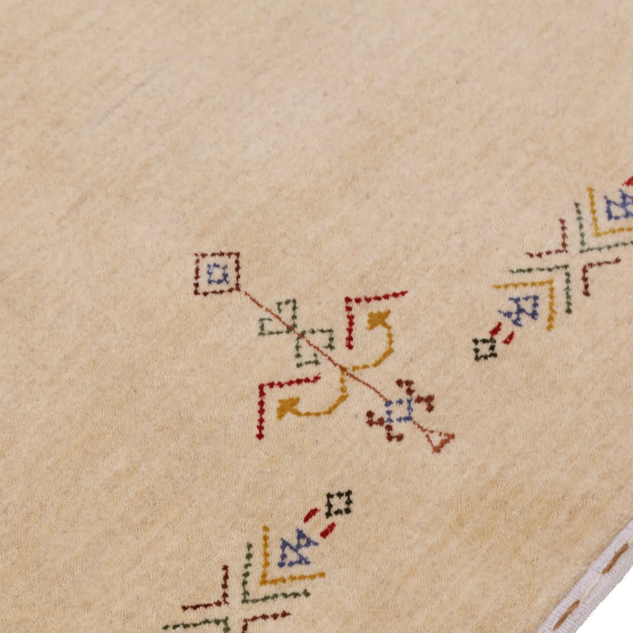 Ivory Border Patterns Hand Loomed Wool Area Rug - Image 3