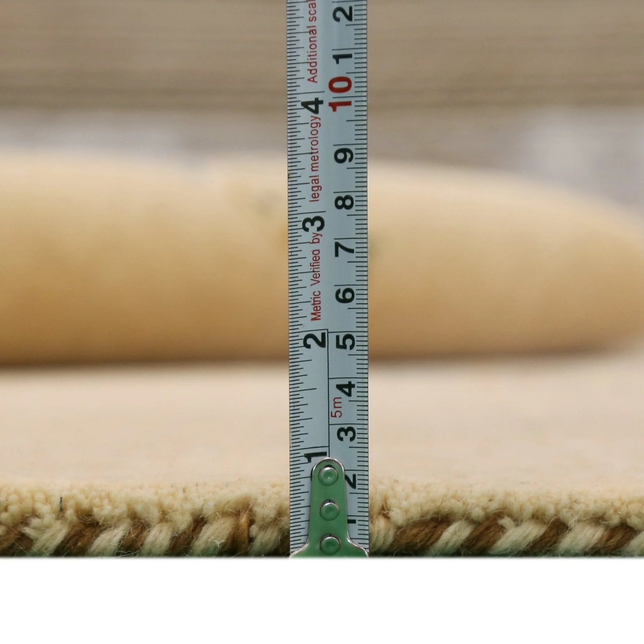 Ivory Border Patterns Hand Loomed Wool Area Rug - Image 6