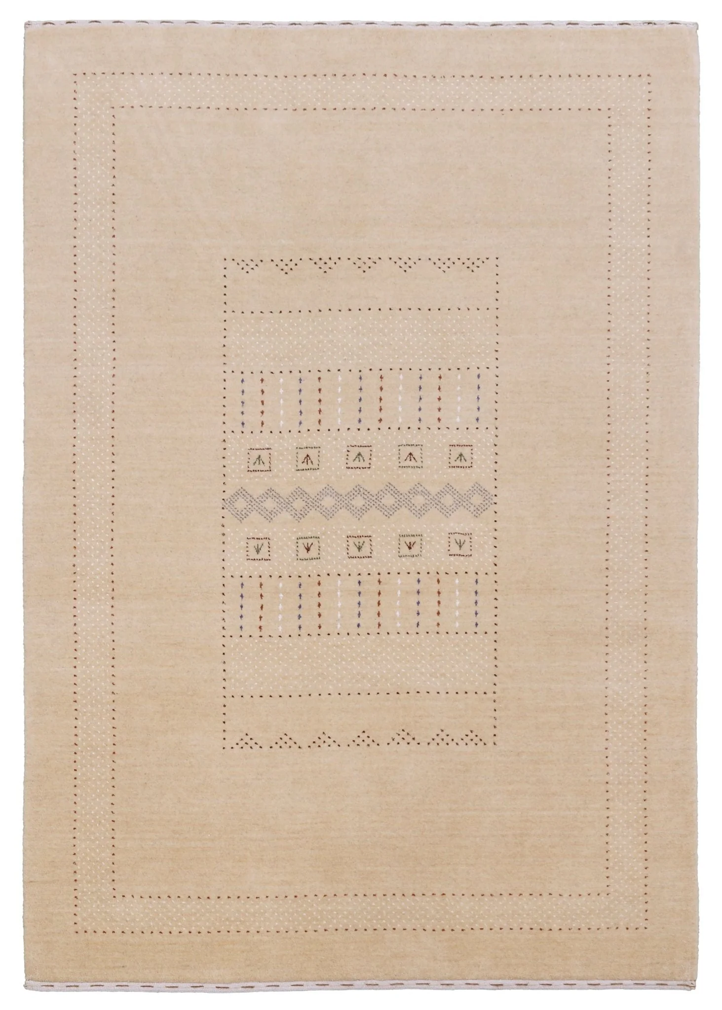 Ivory Contemporary Design Hand Loomed Wool Area Rug - Image 11