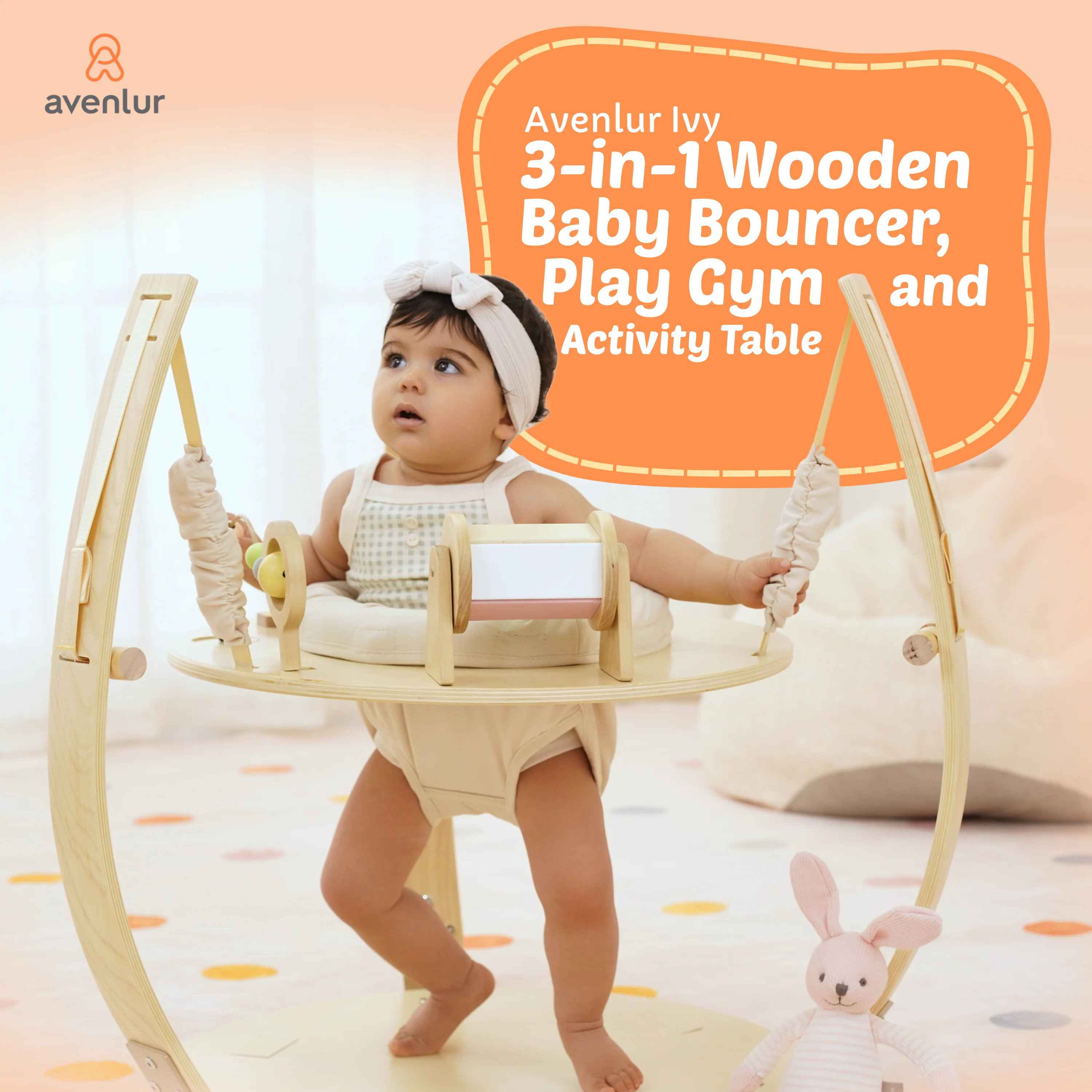 Ivy | 3-in-1 Baby Bouncer,  Gym & Toddler Activity Table - Image 6