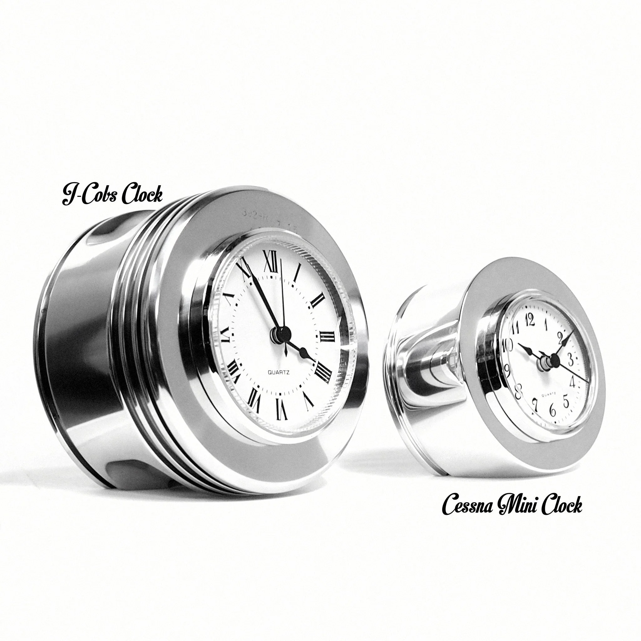 J-Cobs WWII Boeing Stearman Warbird Radial Engine Piston Mirror Polished Desk Clock - Image 7