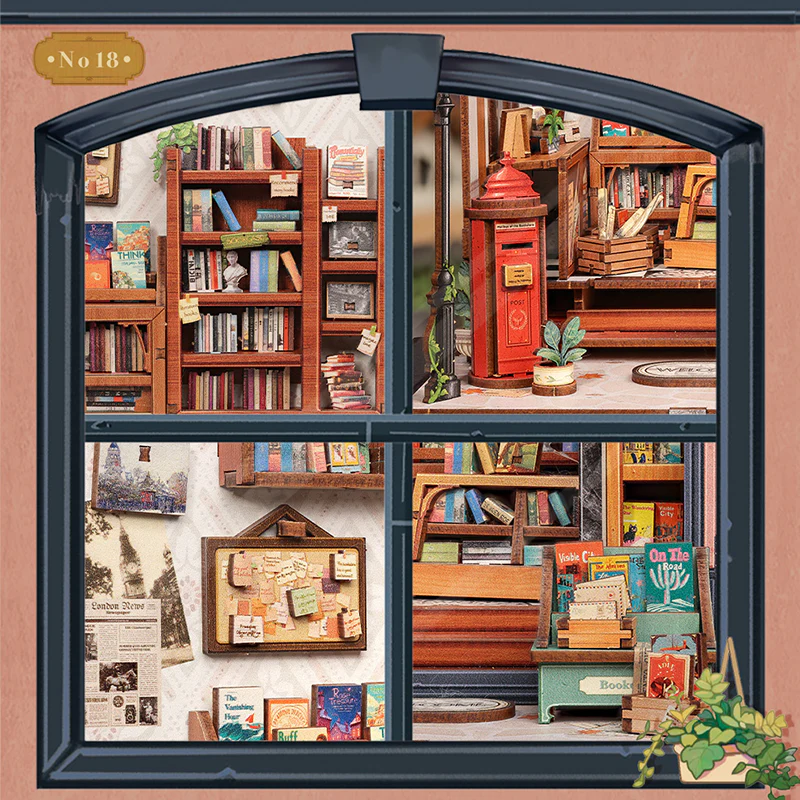 Jack's Bookery Dollhouse Kit - Miniature Wizardi Roombox Kit with LED Light F07M51-91-CWGC209 - Image 3