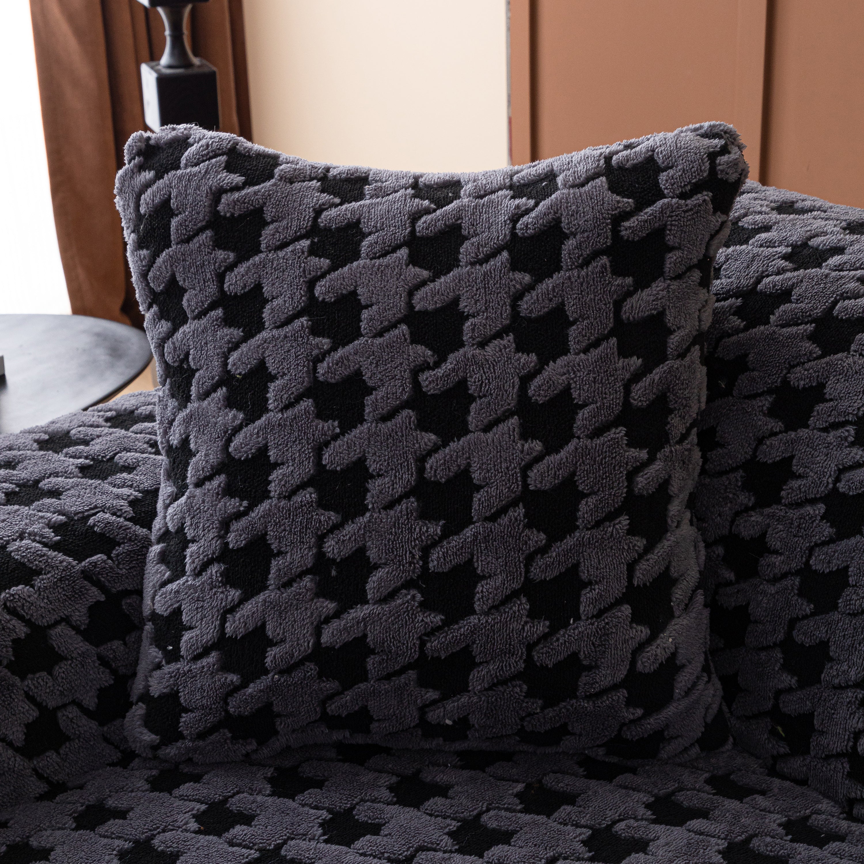 Jacquard Fleece Houndstooth Warm Cozy Couch Cover Blanket Decorative Throws for Sofas - Image 27