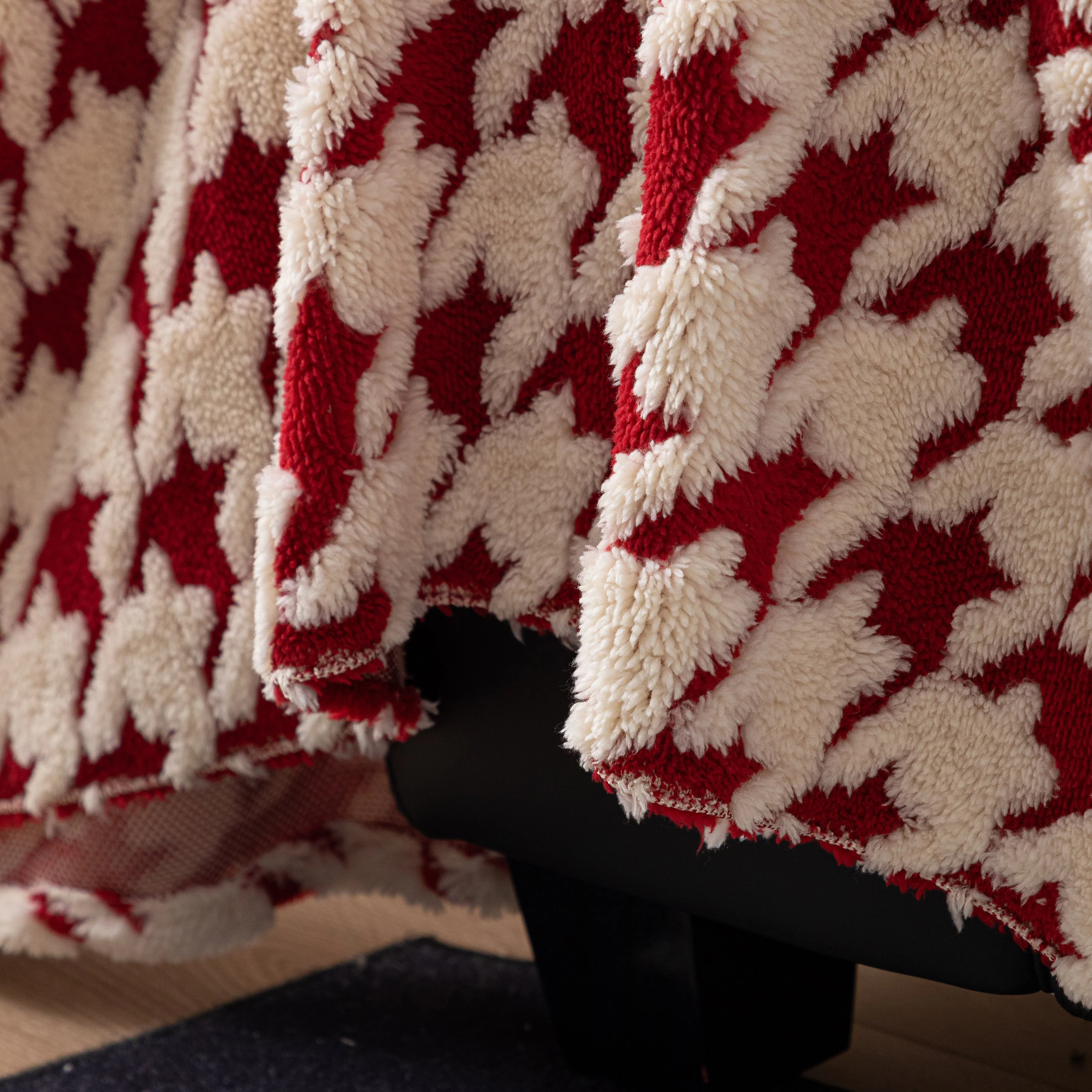 Jacquard Fleece Houndstooth Warm Cozy Couch Cover Blanket Decorative Throws for Sofas - Image 5