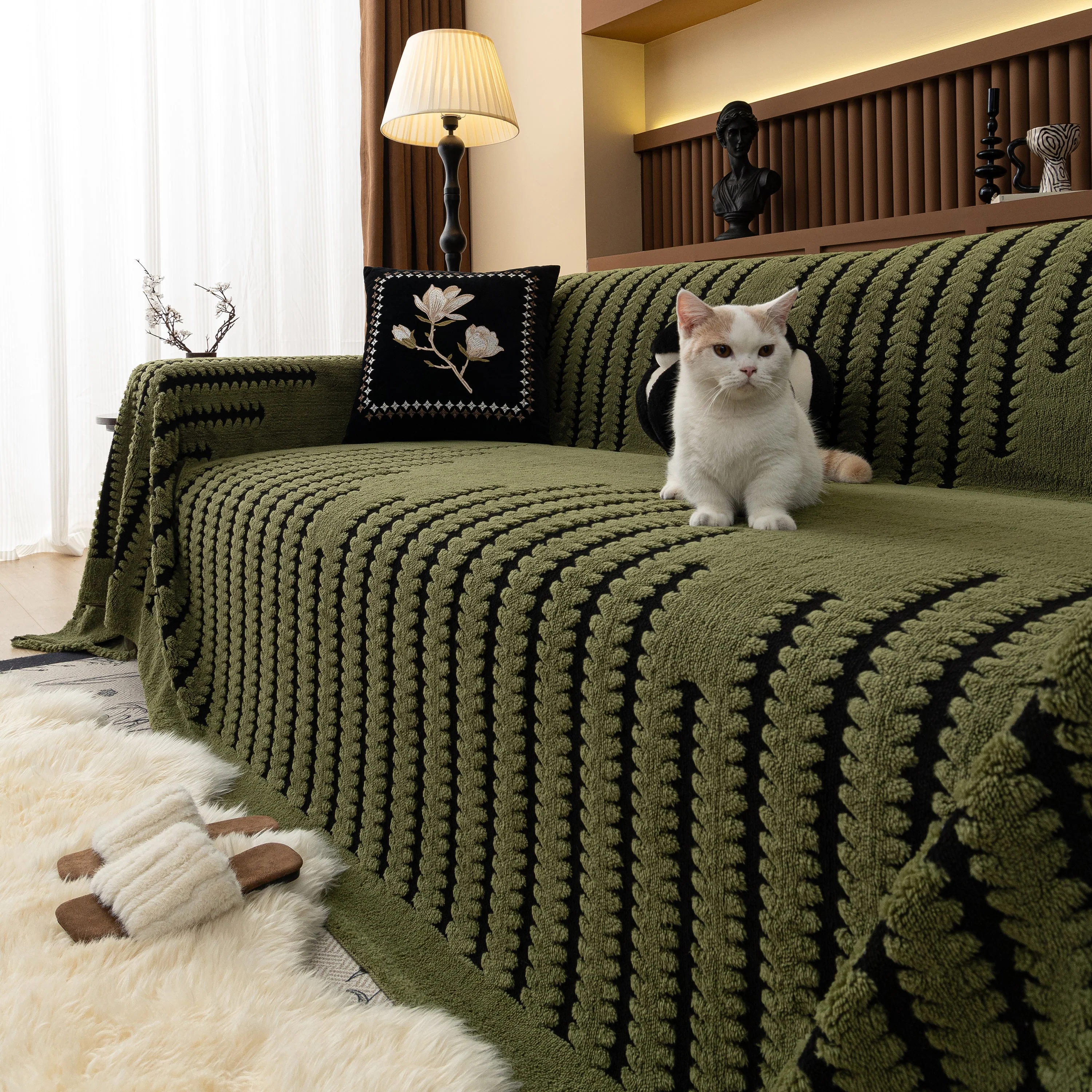 Jacquard Fleece Throw Blanket for Couch Plush Fuzzy Cozy Soft Blankets and Throws for Sofa - Image 10