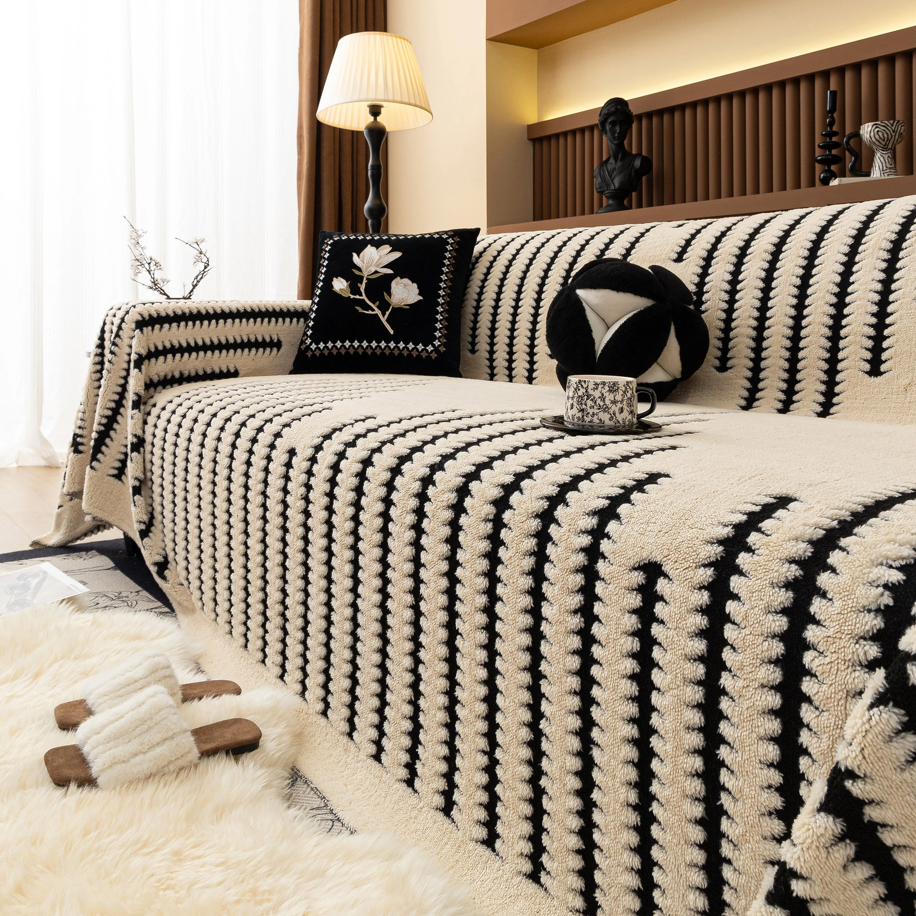 Jacquard Fleece Throw Blanket for Couch Plush Fuzzy Cozy Soft Blankets and Throws for Sofa - Image 112
