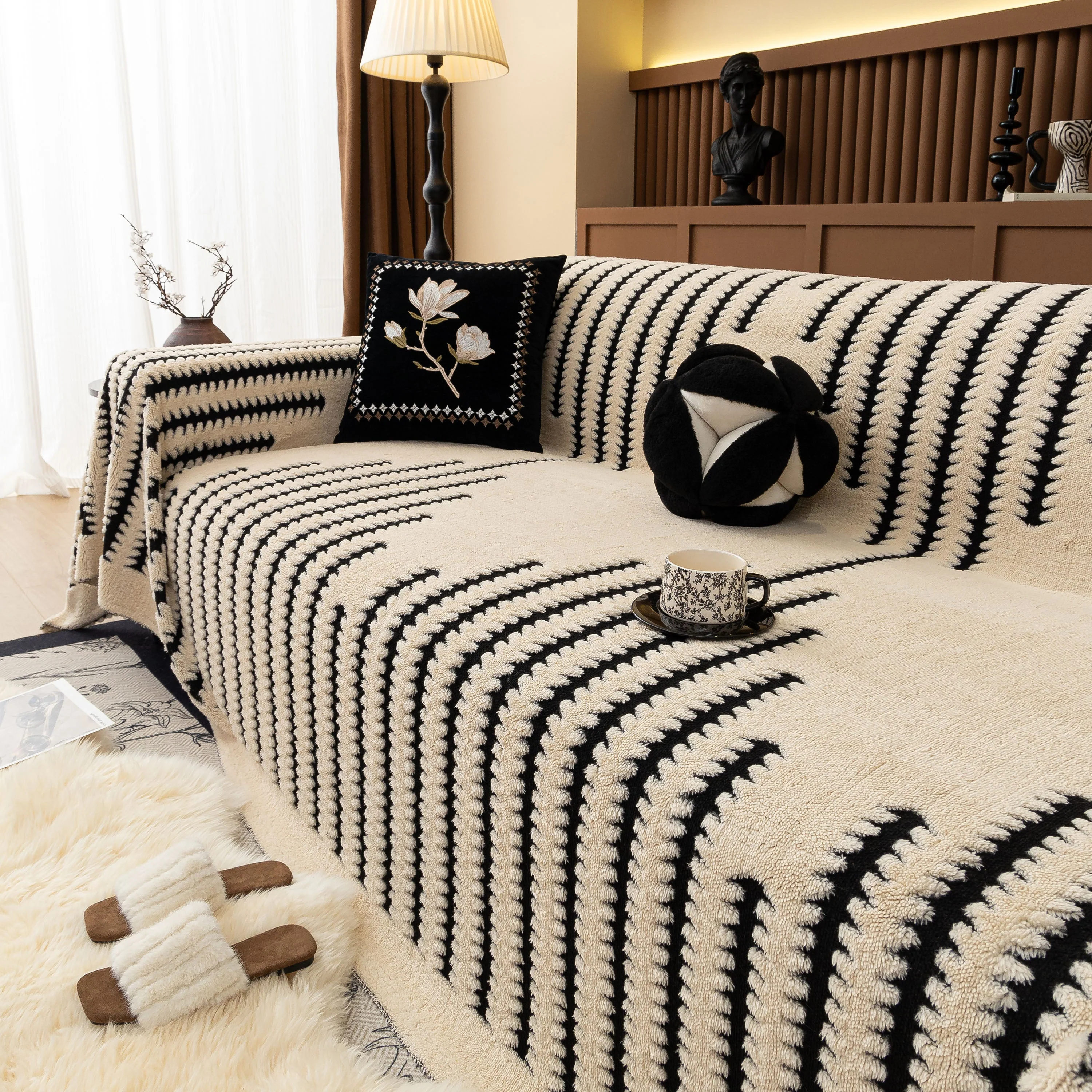 Jacquard Fleece Throw Blanket for Couch Plush Fuzzy Cozy Soft Blankets and Throws for Sofa - Image 113