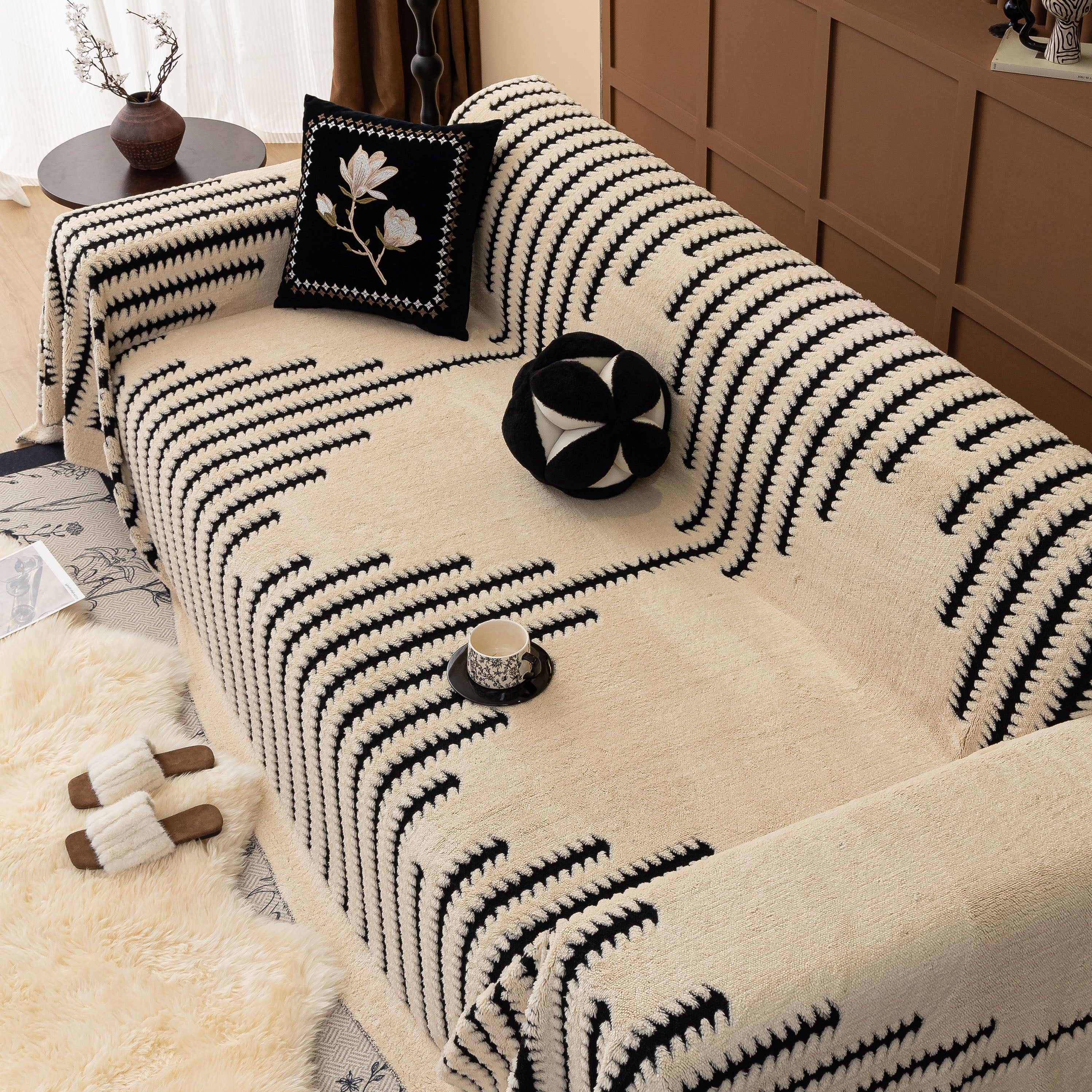 Jacquard Fleece Throw Blanket for Couch Plush Fuzzy Cozy Soft Blankets and Throws for Sofa - Image 116