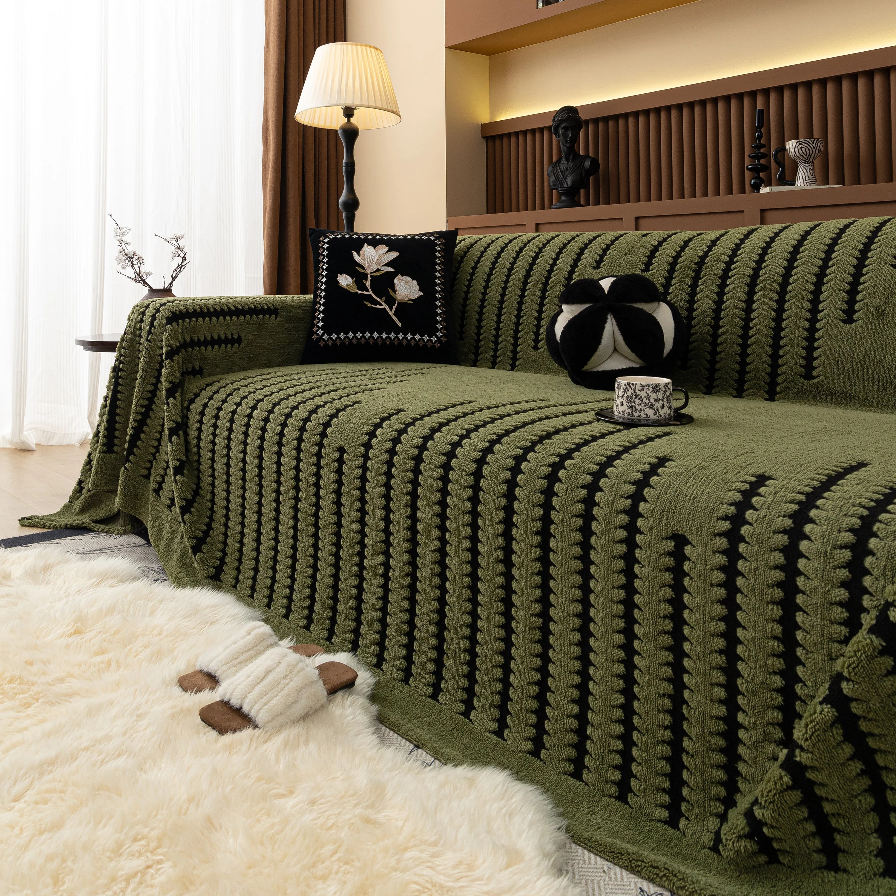 Jacquard Fleece Throw Blanket for Couch Plush Fuzzy Cozy Soft Blankets and Throws for Sofa - Image 12