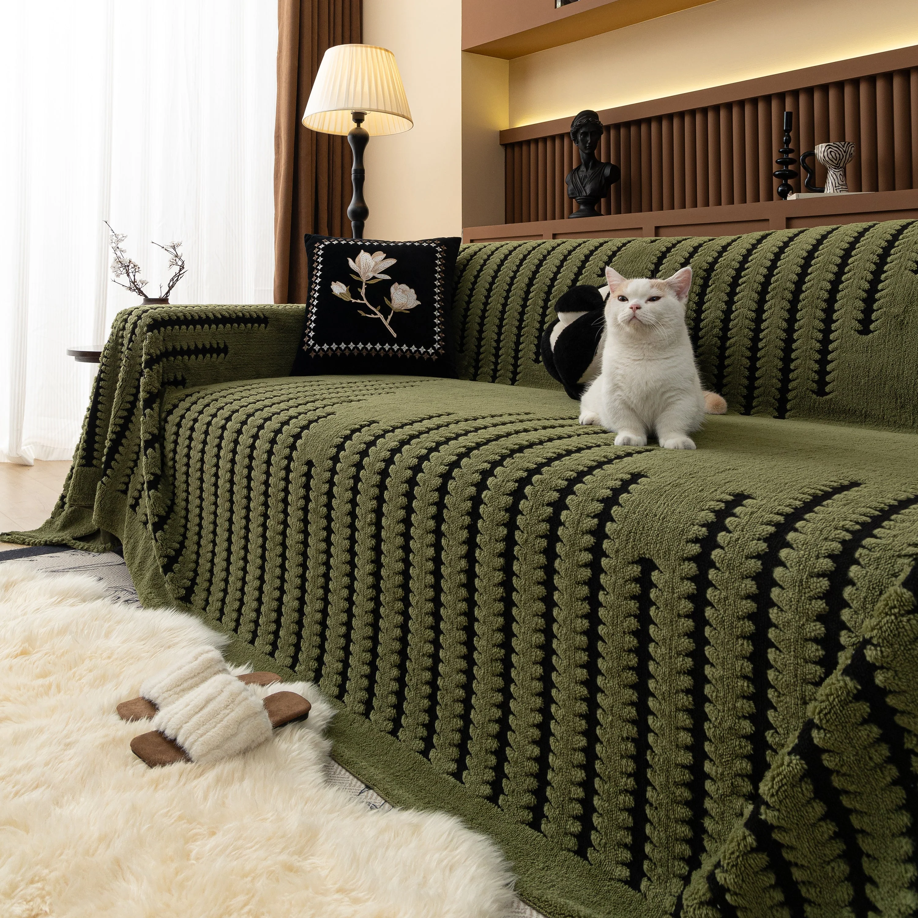 Jacquard Fleece Throw Blanket for Couch Plush Fuzzy Cozy Soft Blankets and Throws for Sofa - Image 13