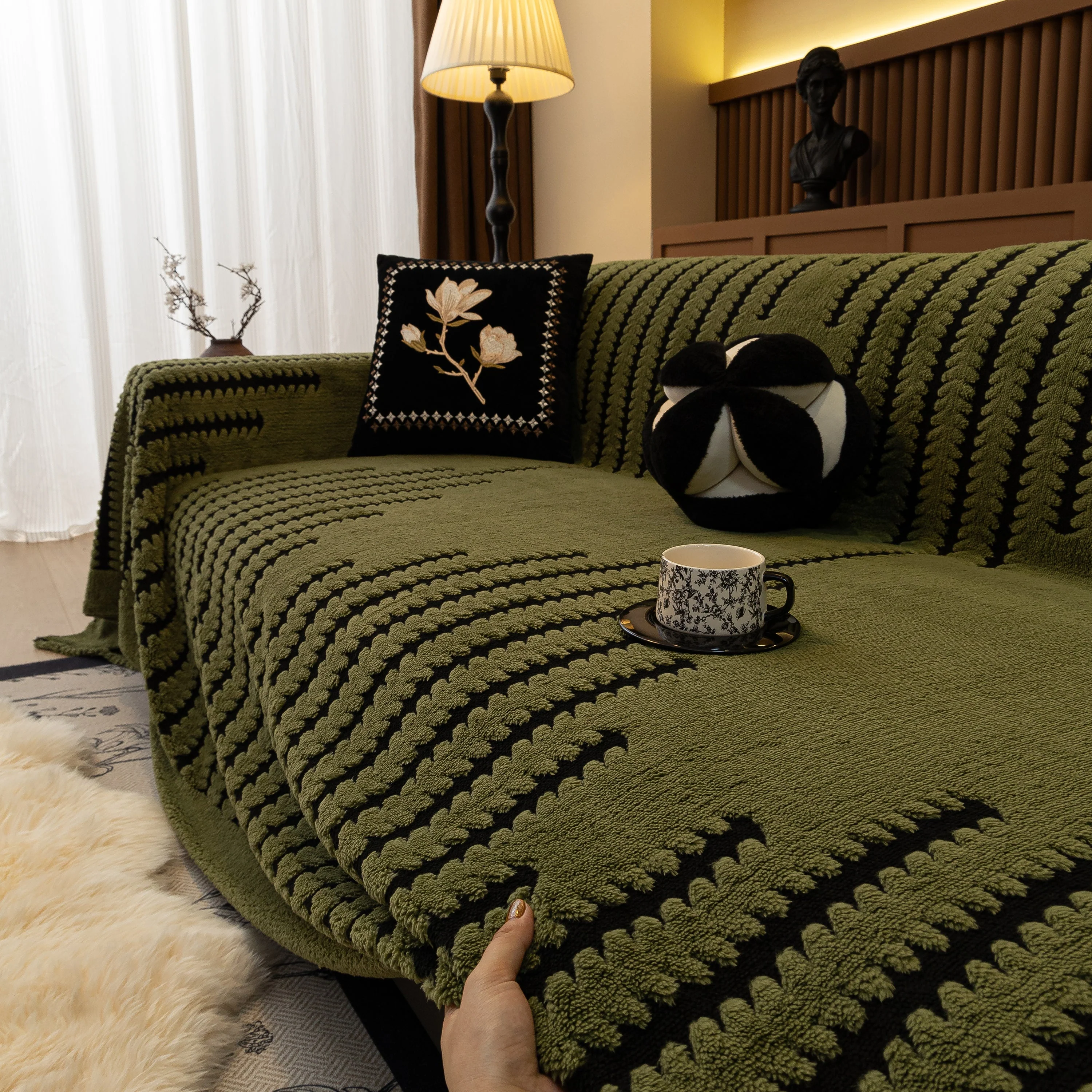 Jacquard Fleece Throw Blanket for Couch Plush Fuzzy Cozy Soft Blankets and Throws for Sofa - Image 14