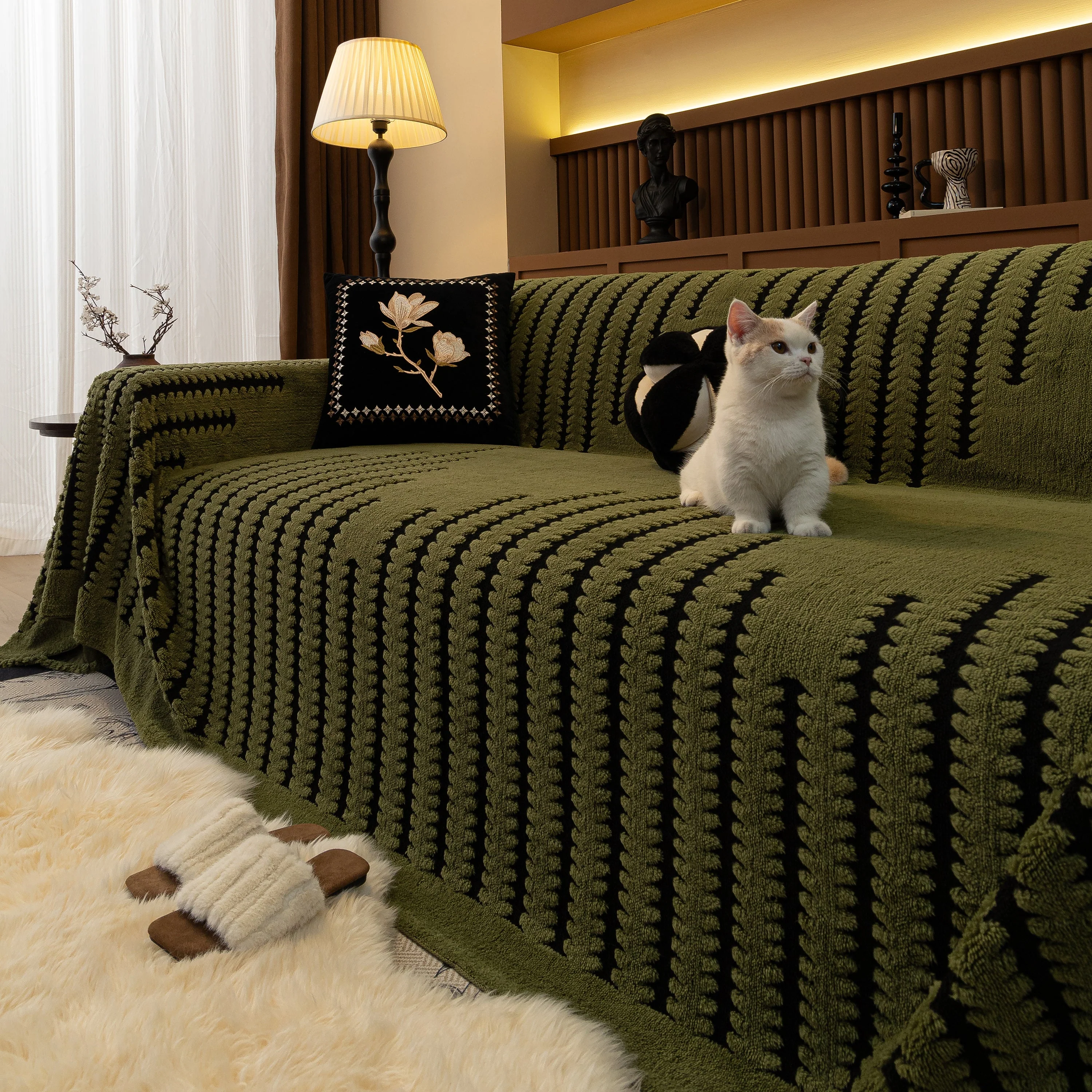 Jacquard Fleece Throw Blanket for Couch Plush Fuzzy Cozy Soft Blankets and Throws for Sofa - Image 19