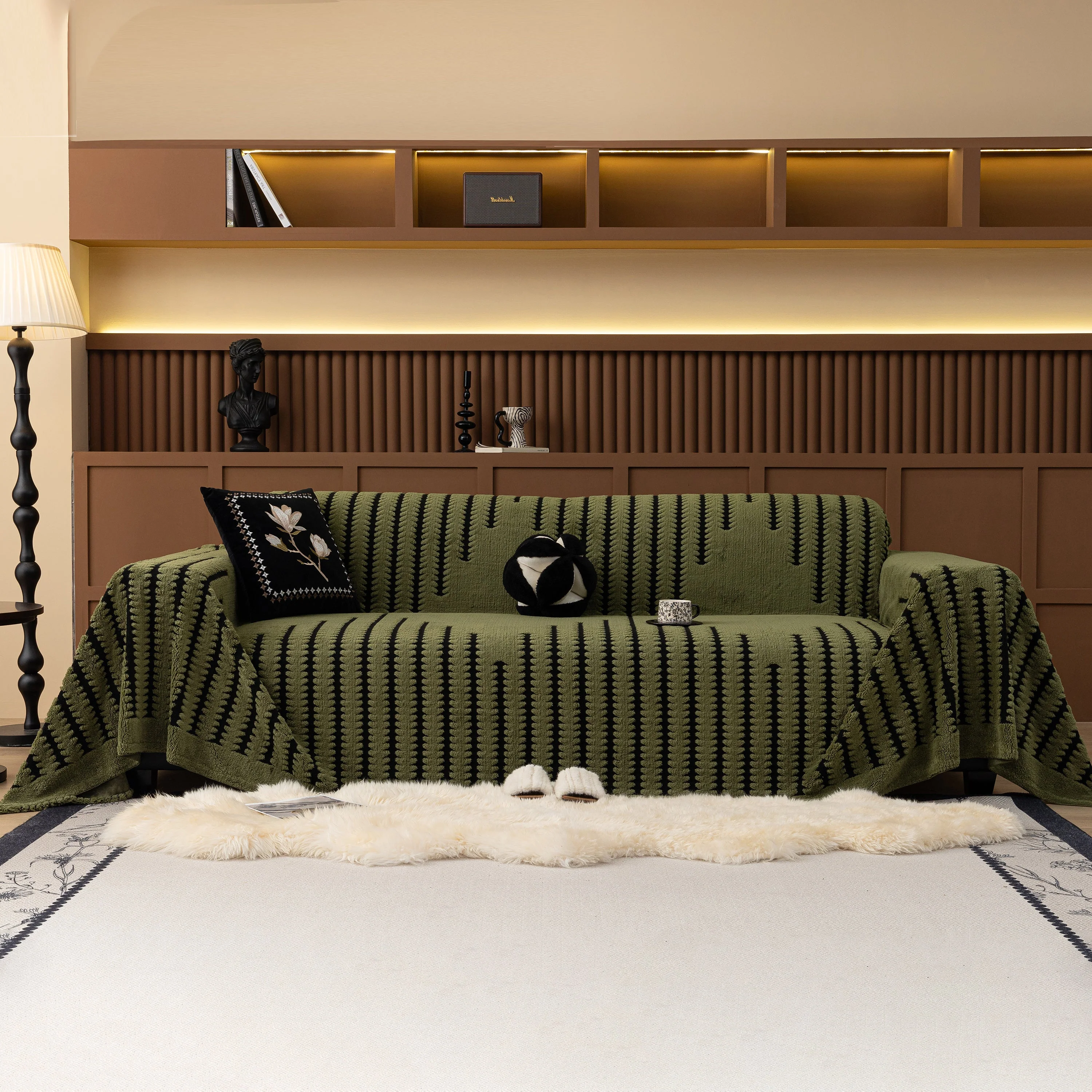Jacquard Fleece Throw Blanket for Couch Plush Fuzzy Cozy Soft Blankets and Throws for Sofa - Image 2