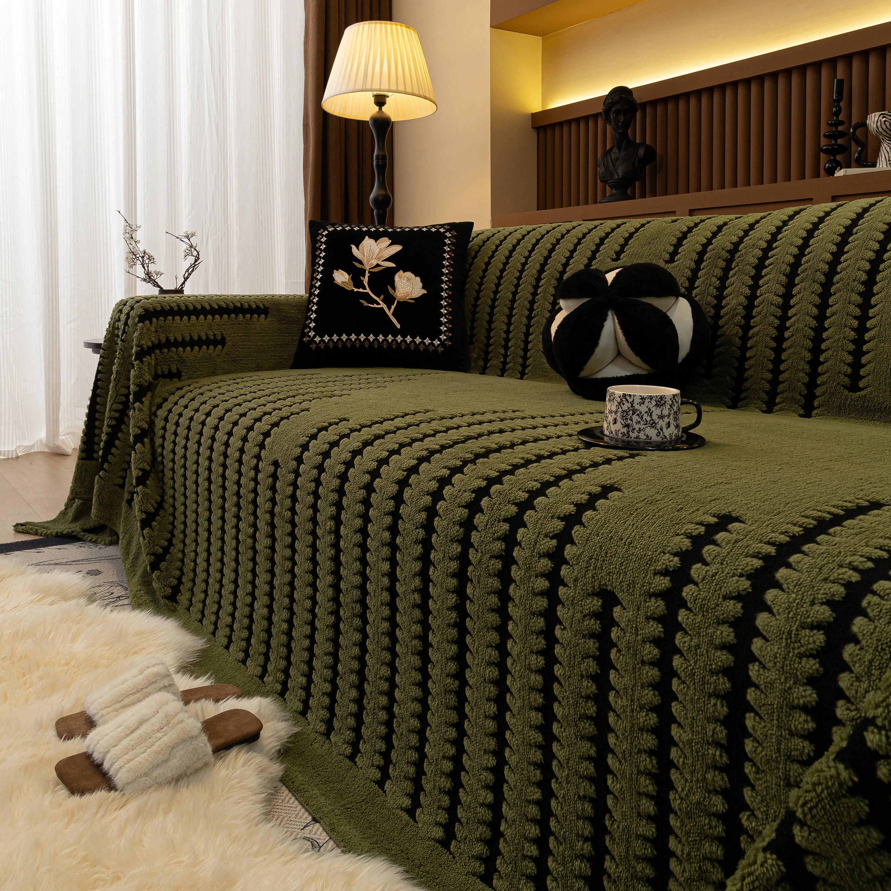 Jacquard Fleece Throw Blanket for Couch Plush Fuzzy Cozy Soft Blankets and Throws for Sofa - Image 20
