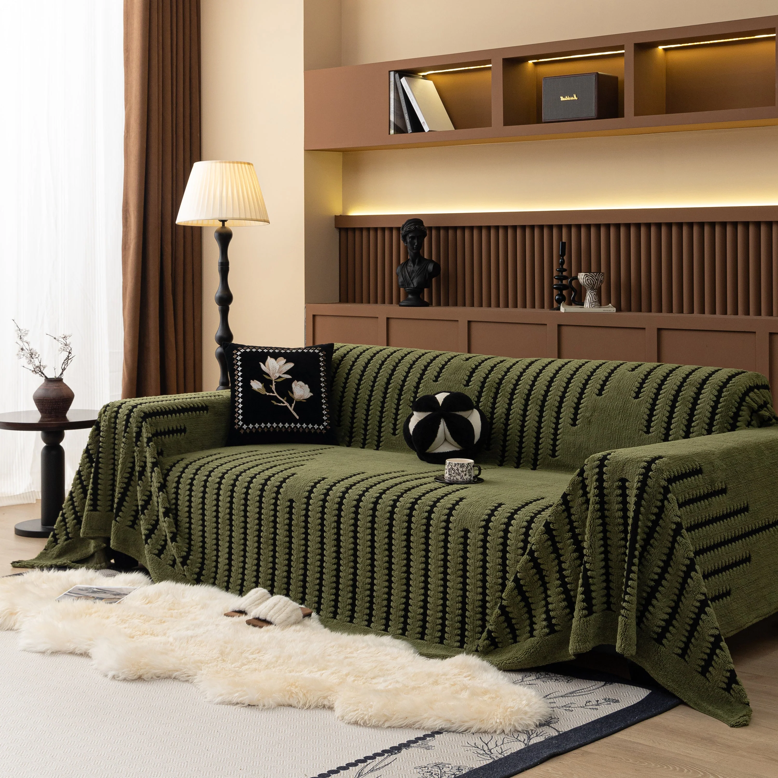 Jacquard Fleece Throw Blanket for Couch Plush Fuzzy Cozy Soft Blankets and Throws for Sofa - Image 23