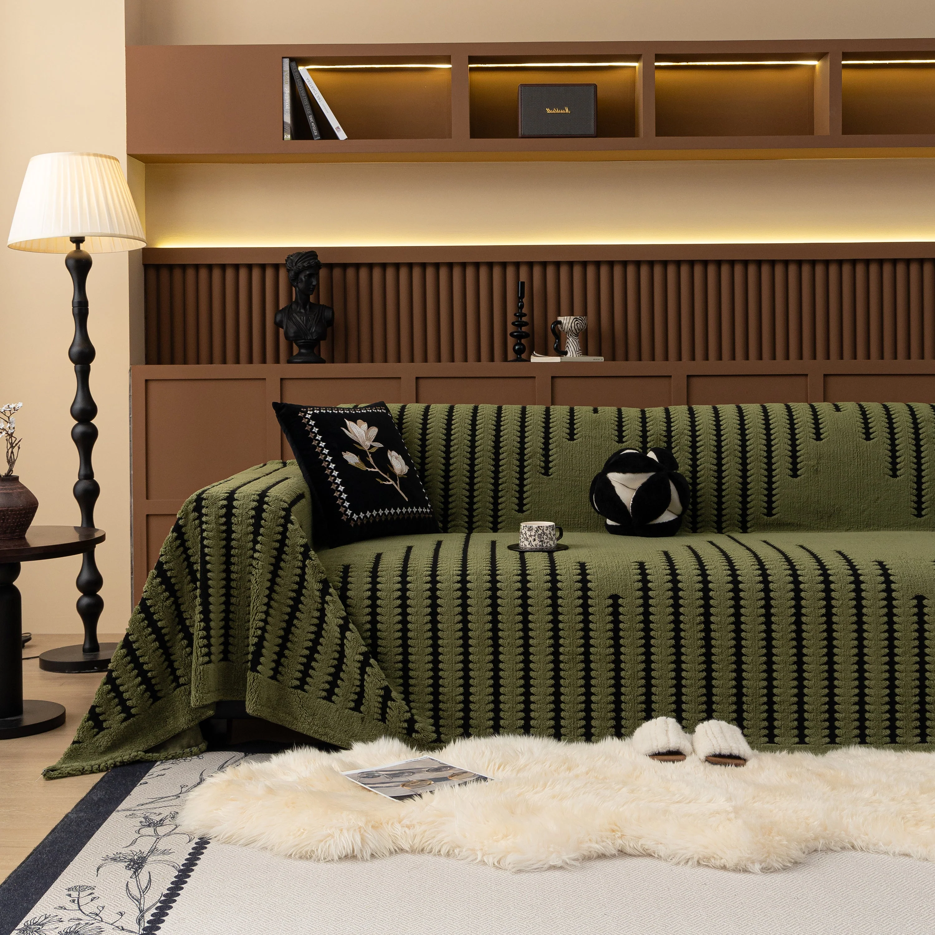 Jacquard Fleece Throw Blanket for Couch Plush Fuzzy Cozy Soft Blankets and Throws for Sofa - Image 24