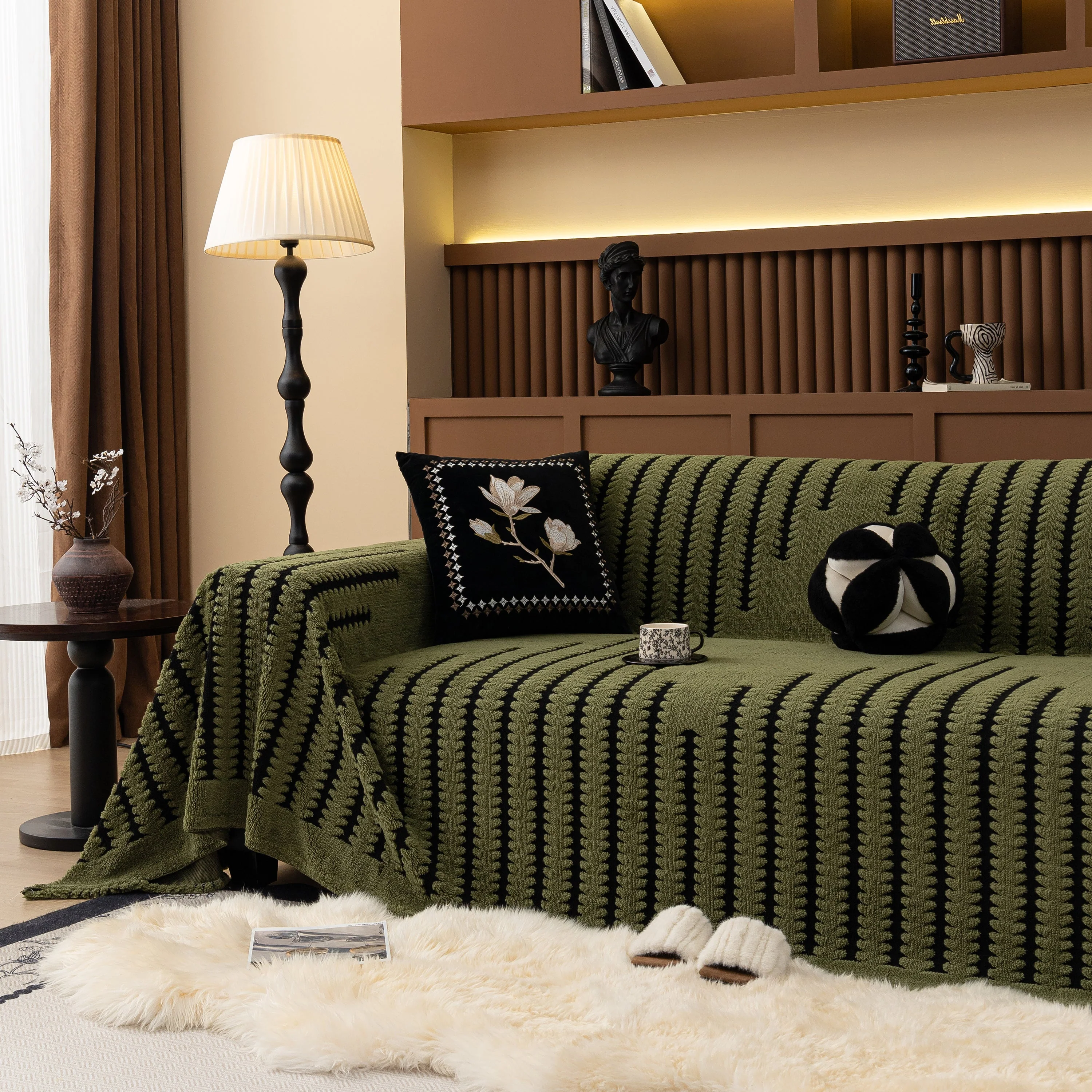 Jacquard Fleece Throw Blanket for Couch Plush Fuzzy Cozy Soft Blankets and Throws for Sofa - Image 25
