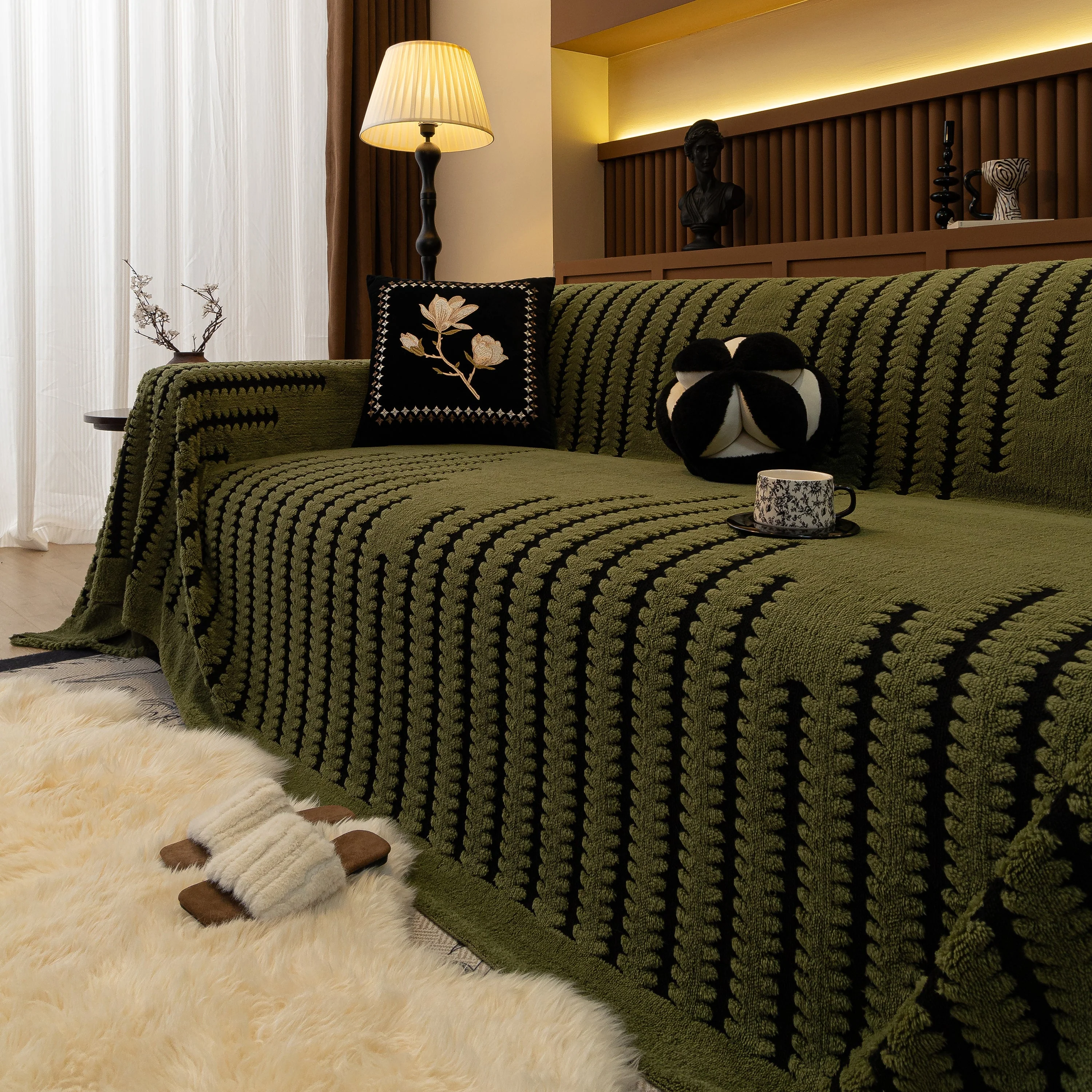 Jacquard Fleece Throw Blanket for Couch Plush Fuzzy Cozy Soft Blankets and Throws for Sofa - Image 33
