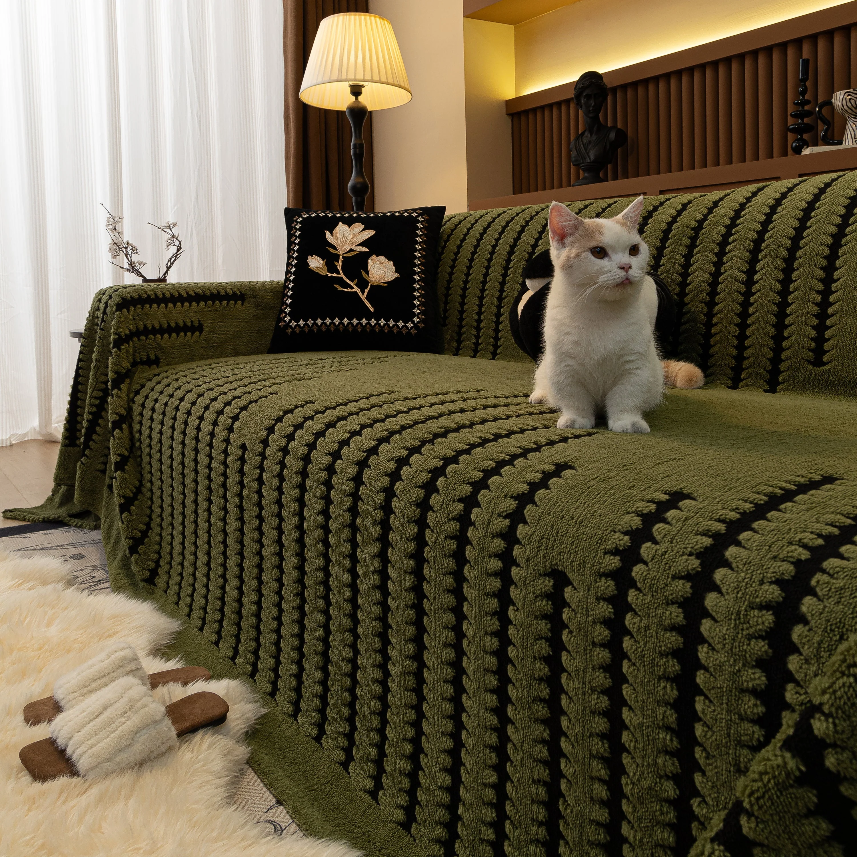 Jacquard Fleece Throw Blanket for Couch Plush Fuzzy Cozy Soft Blankets and Throws for Sofa - Image 34