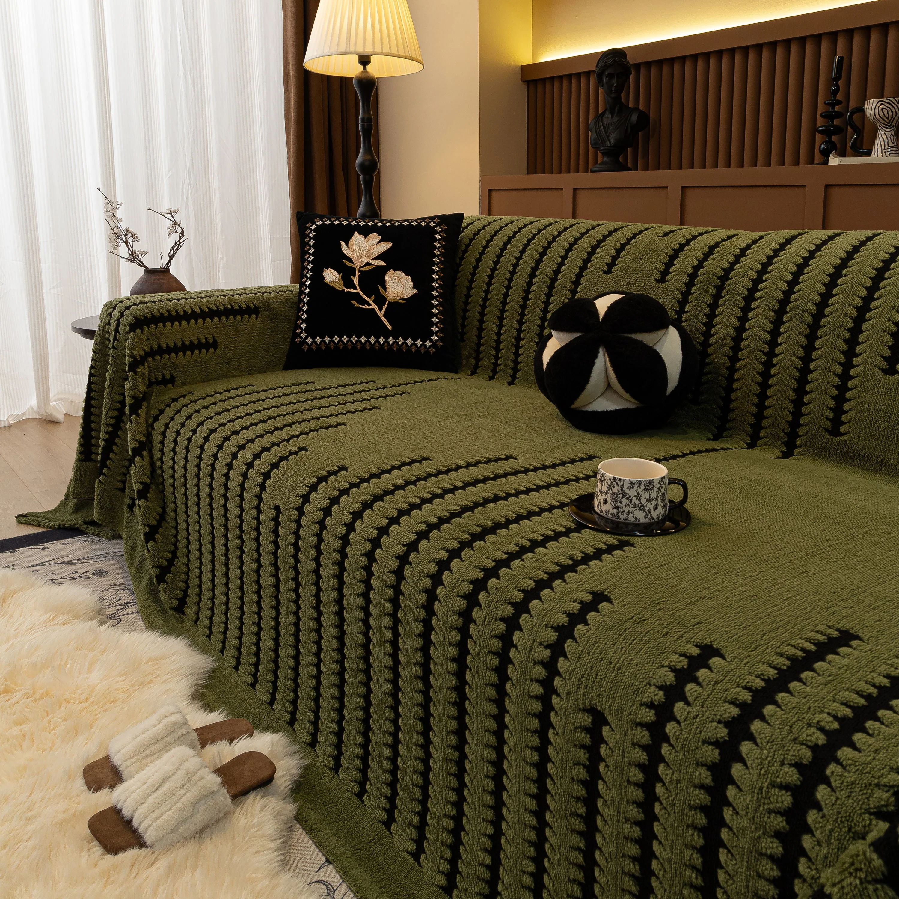 Jacquard Fleece Throw Blanket for Couch Plush Fuzzy Cozy Soft Blankets and Throws for Sofa - Image 36