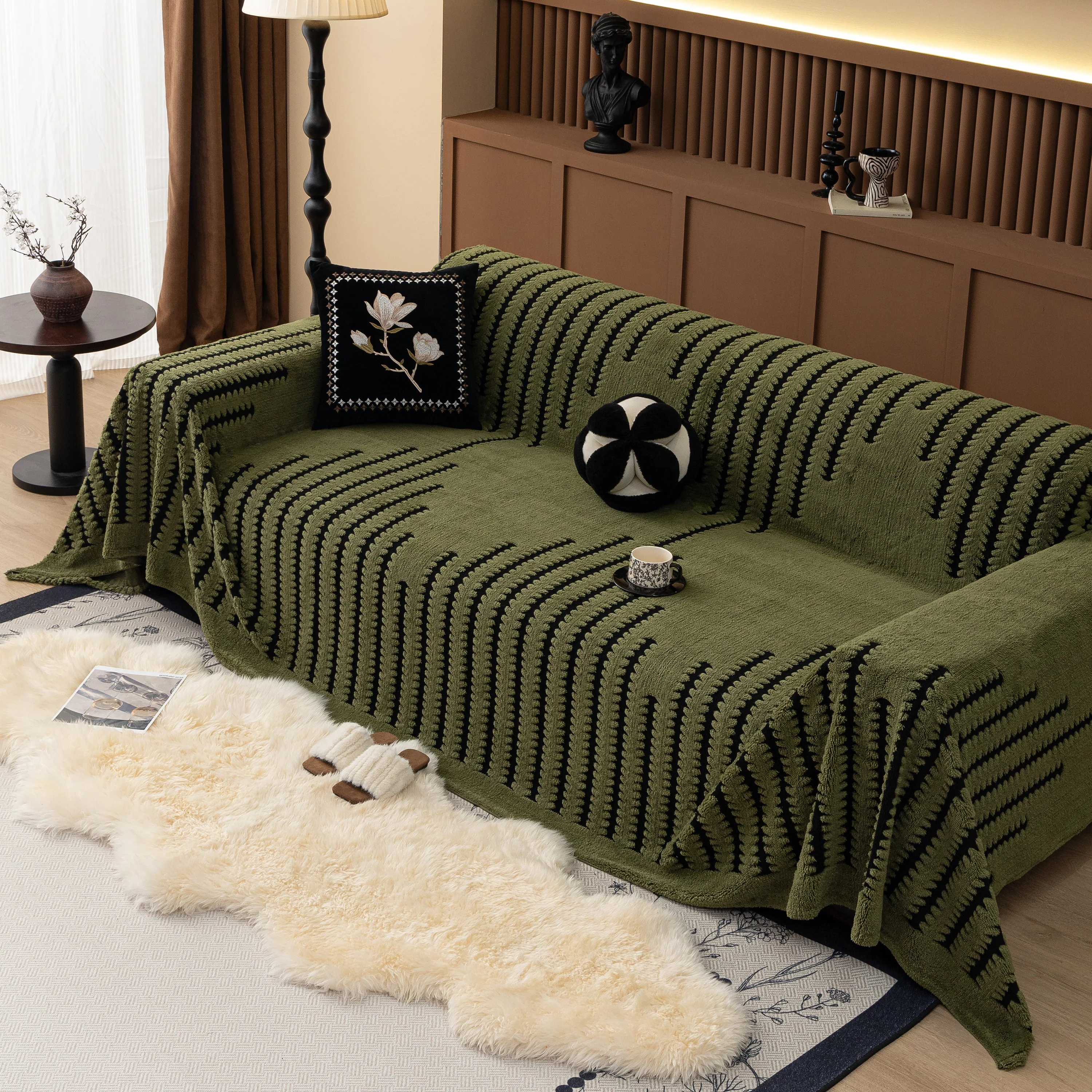 Jacquard Fleece Throw Blanket for Couch Plush Fuzzy Cozy Soft Blankets and Throws for Sofa - Image 37