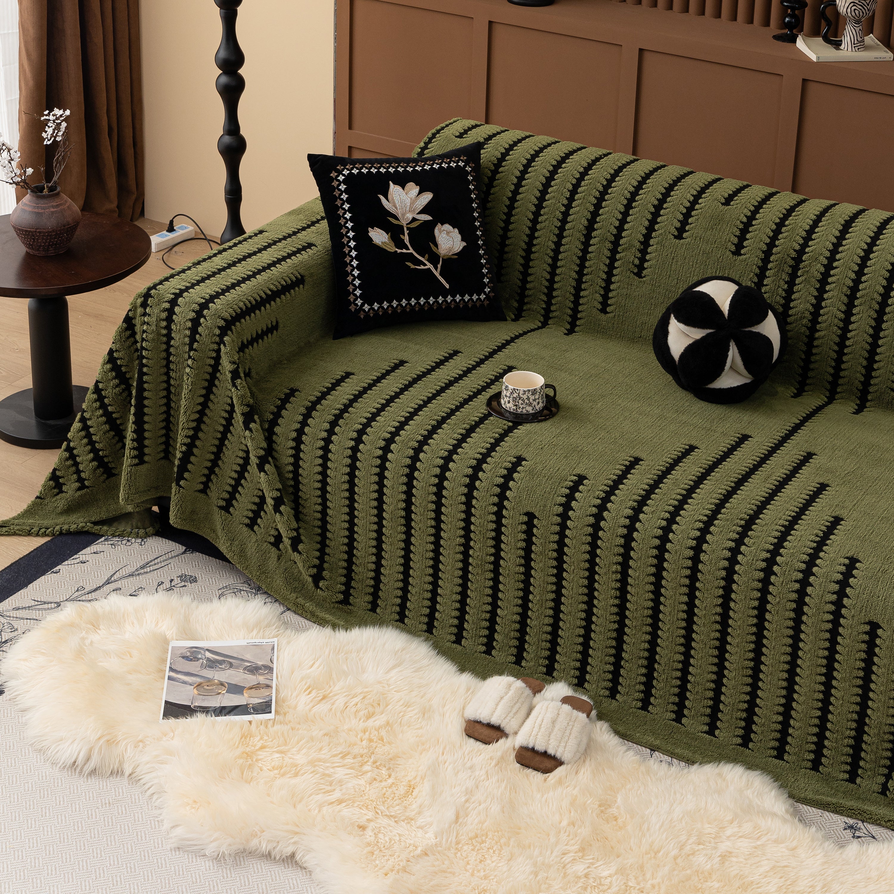 Jacquard Fleece Throw Blanket for Couch Plush Fuzzy Cozy Soft Blankets and Throws for Sofa - Image 39