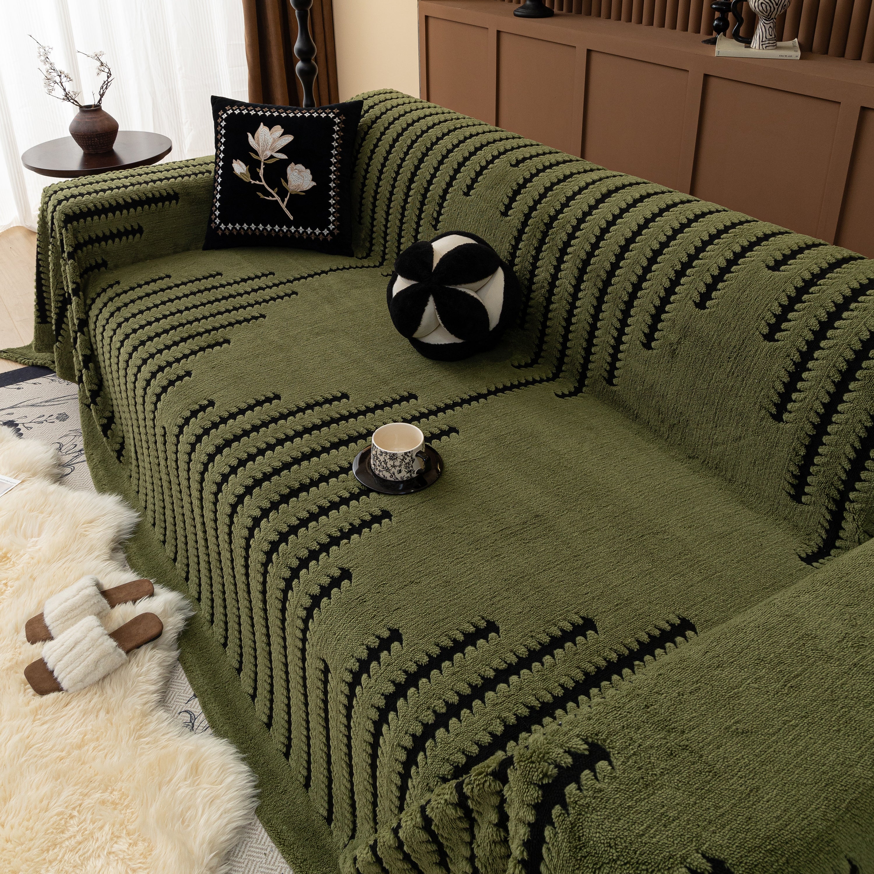 Jacquard Fleece Throw Blanket for Couch Plush Fuzzy Cozy Soft Blankets and Throws for Sofa - Image 41