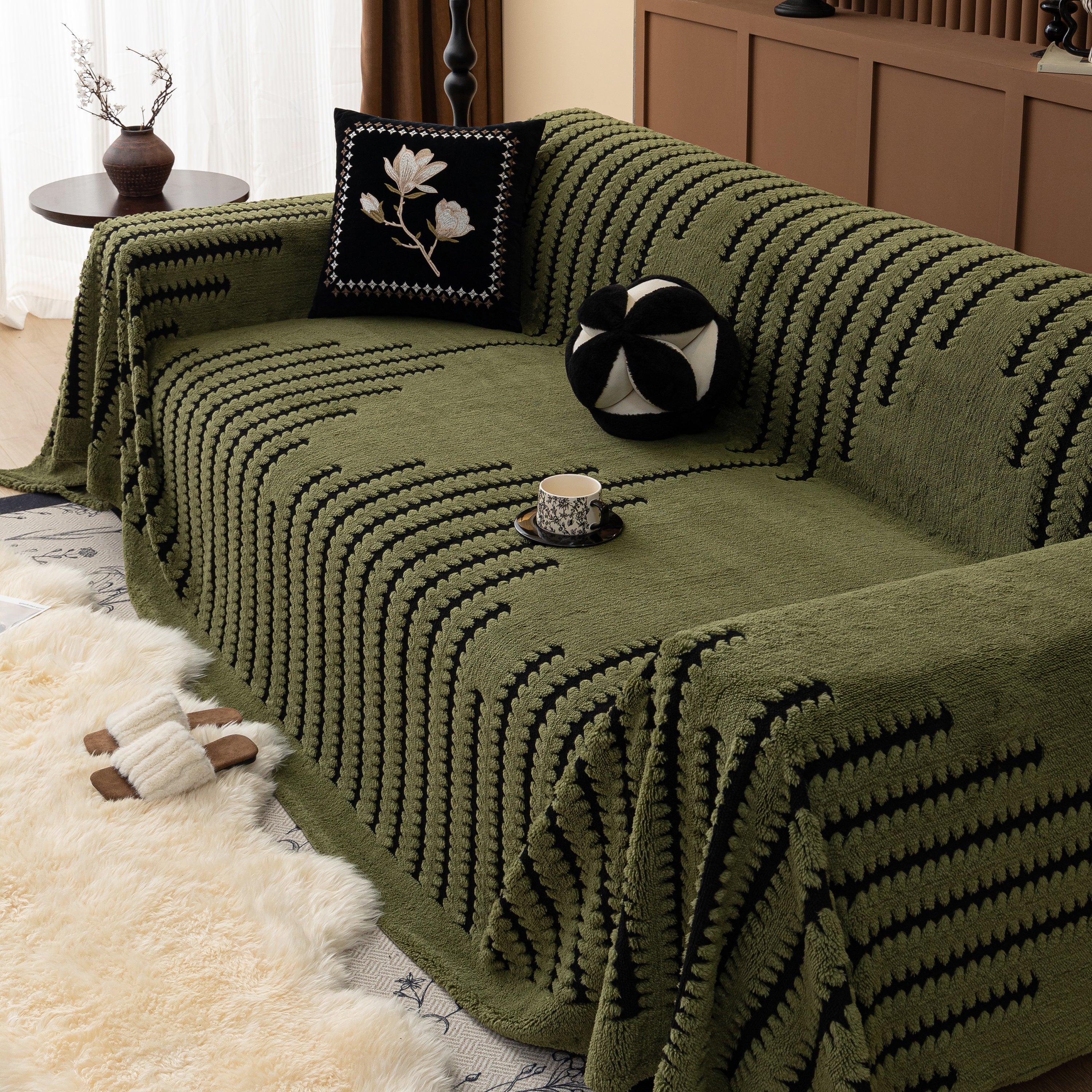 Jacquard Fleece Throw Blanket for Couch Plush Fuzzy Cozy Soft Blankets and Throws for Sofa - Image 42