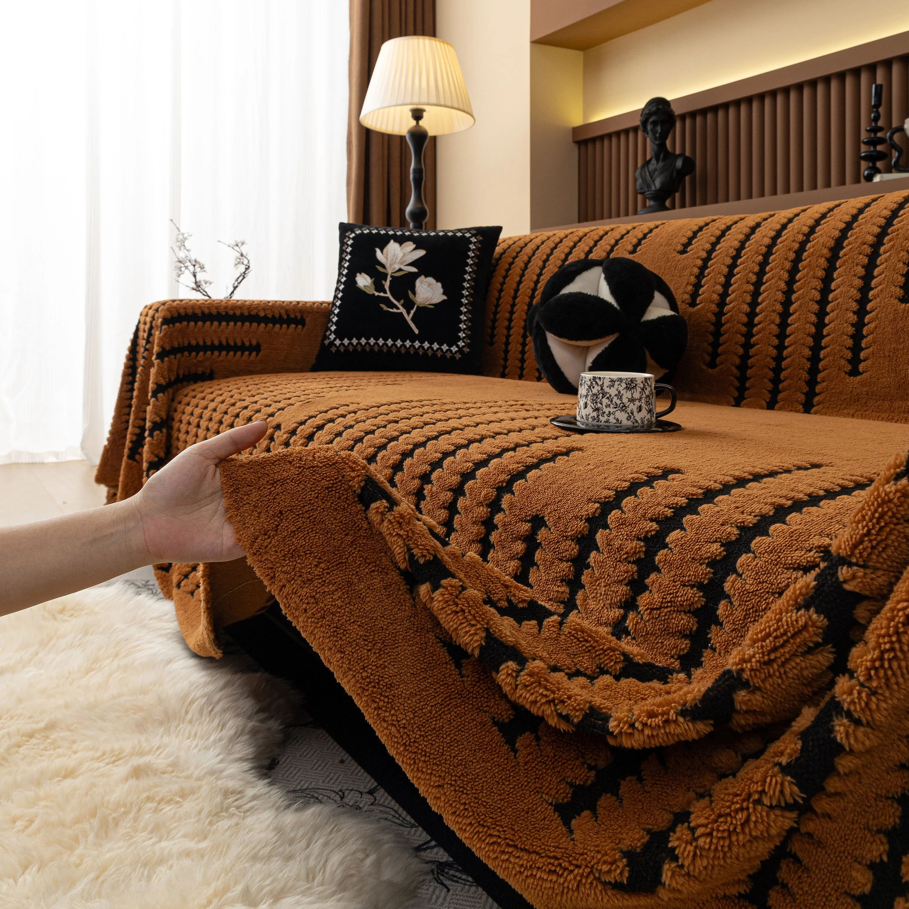 Jacquard Fleece Throw Blanket for Couch Plush Fuzzy Cozy Soft Blankets and Throws for Sofa - Image 47