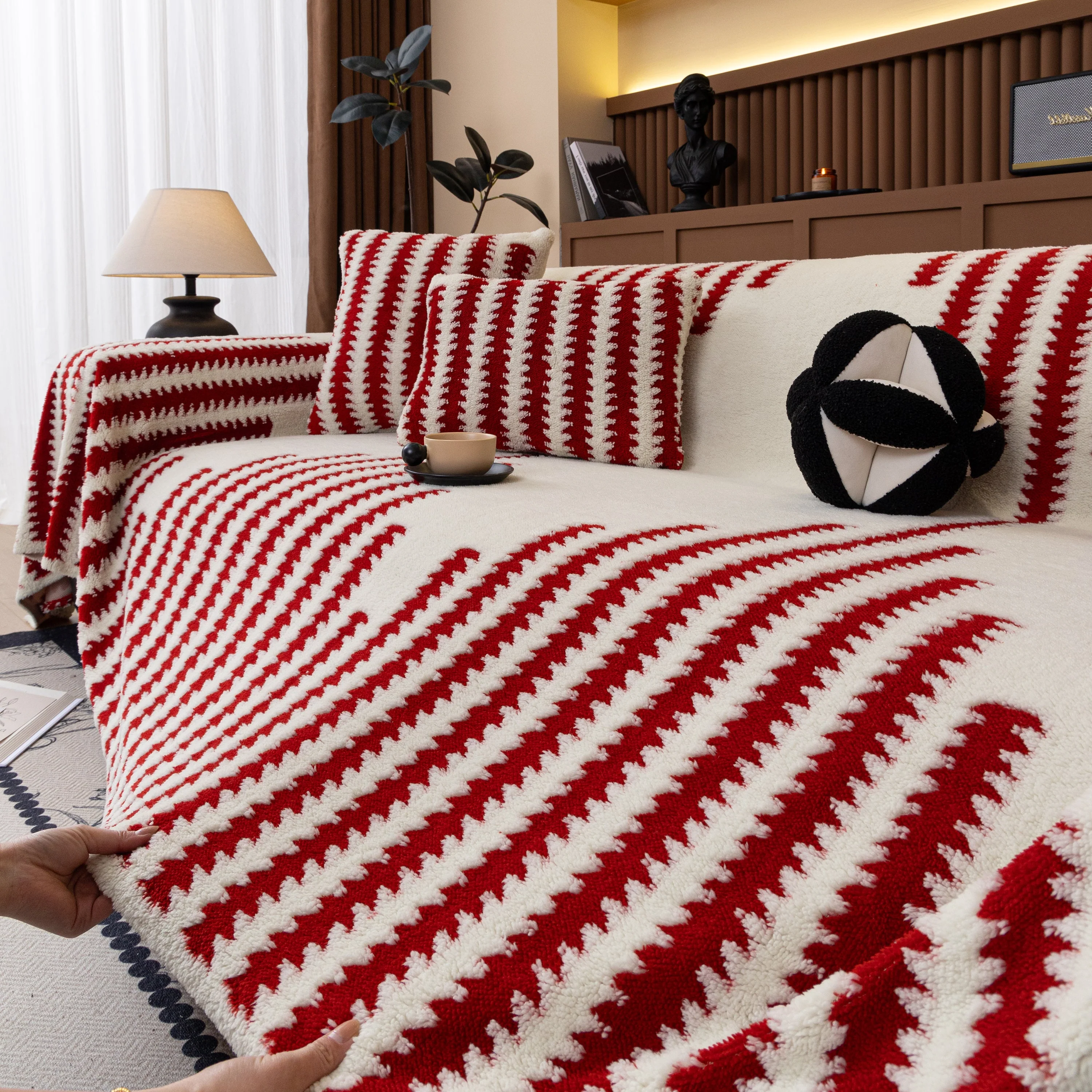 Jacquard Fleece Throw Blanket for Couch Plush Fuzzy Cozy Soft Blankets and Throws for Sofa - Image 54