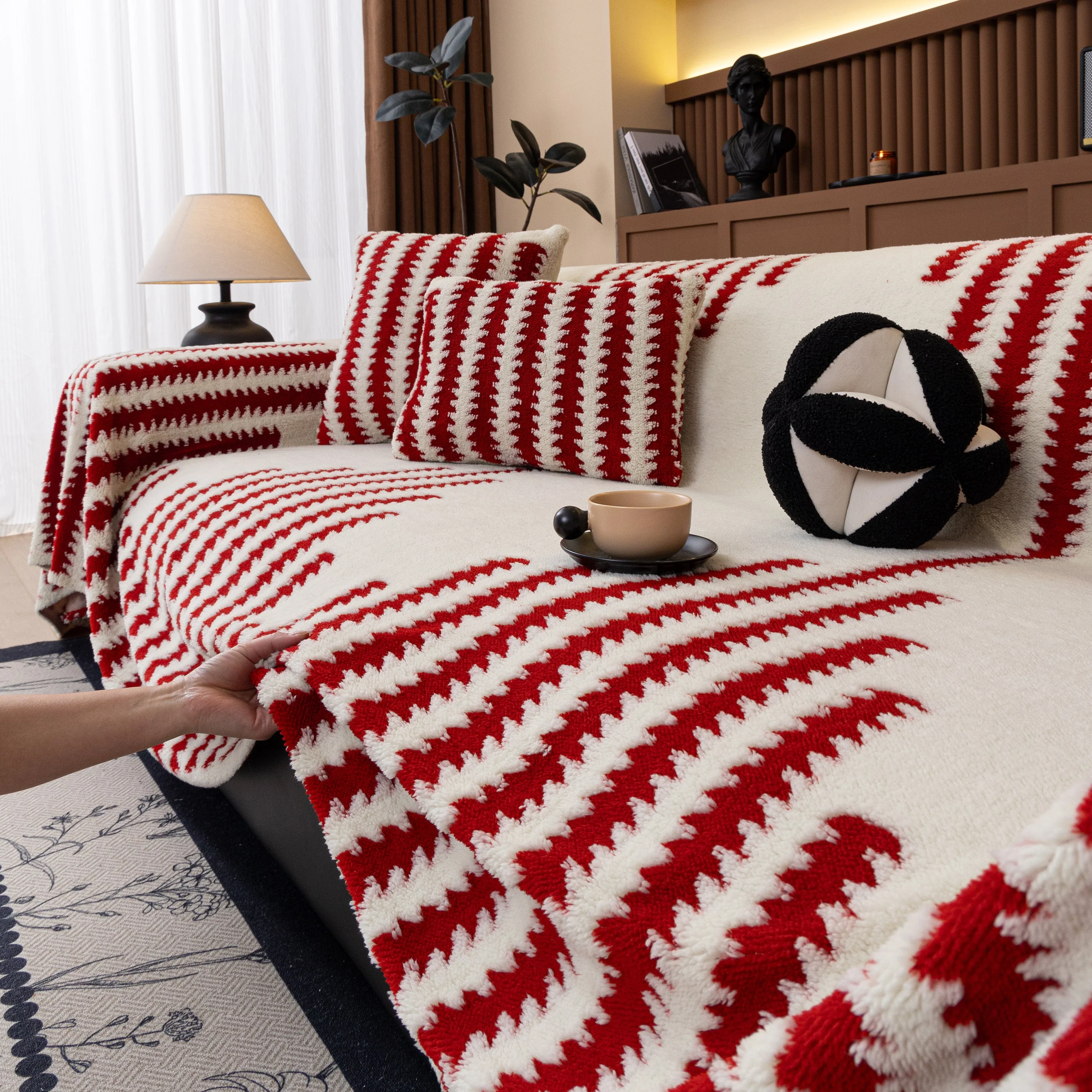 Jacquard Fleece Throw Blanket for Couch Plush Fuzzy Cozy Soft Blankets and Throws for Sofa - Image 59