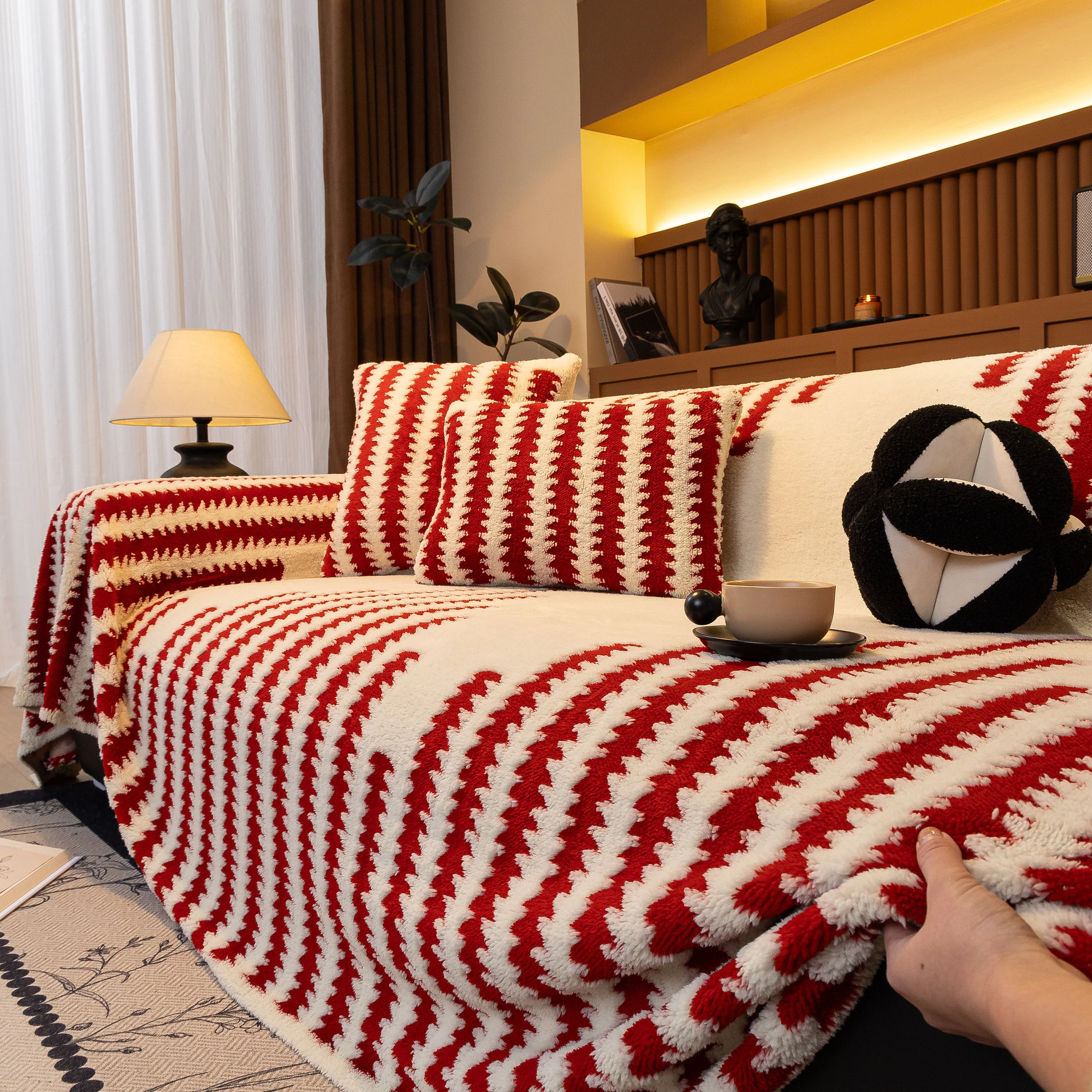 Jacquard Fleece Throw Blanket for Couch Plush Fuzzy Cozy Soft Blankets and Throws for Sofa - Image 61