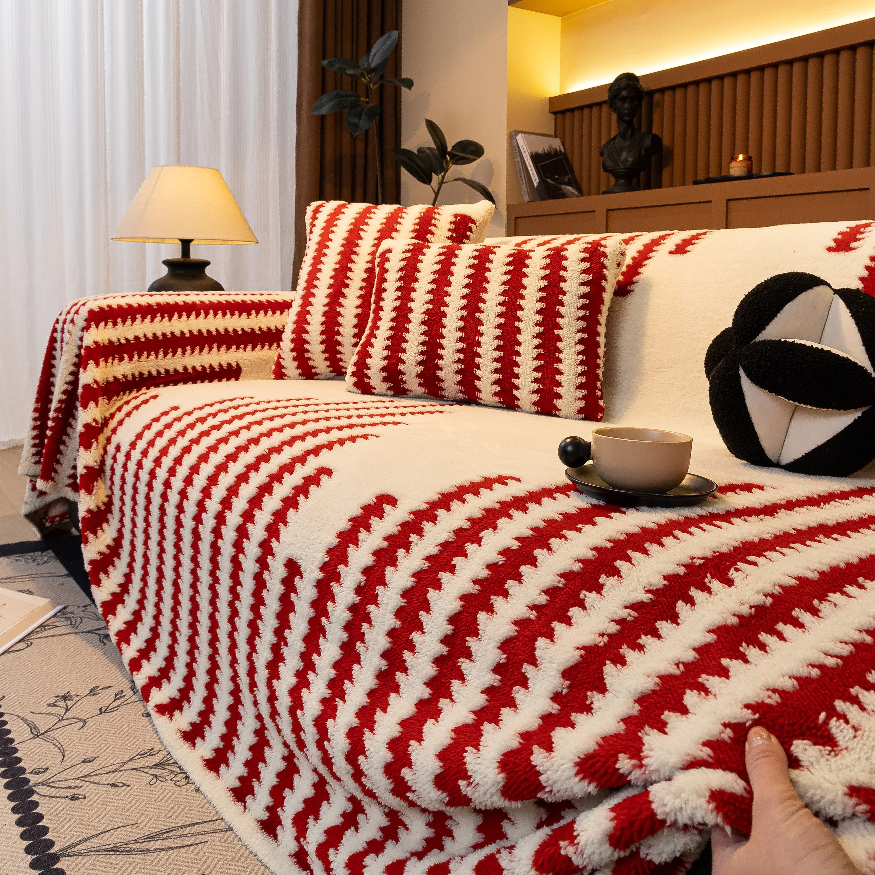 Jacquard Fleece Throw Blanket for Couch Plush Fuzzy Cozy Soft Blankets and Throws for Sofa - Image 62