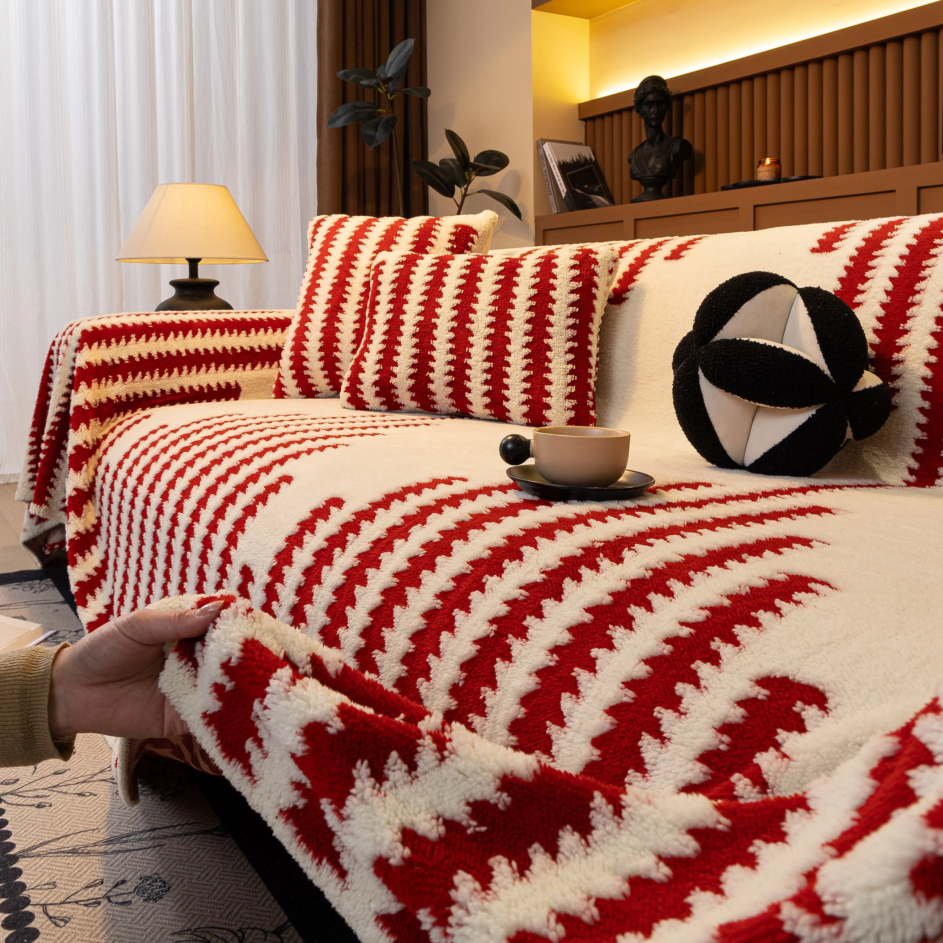 Jacquard Fleece Throw Blanket for Couch Plush Fuzzy Cozy Soft Blankets and Throws for Sofa - Image 64