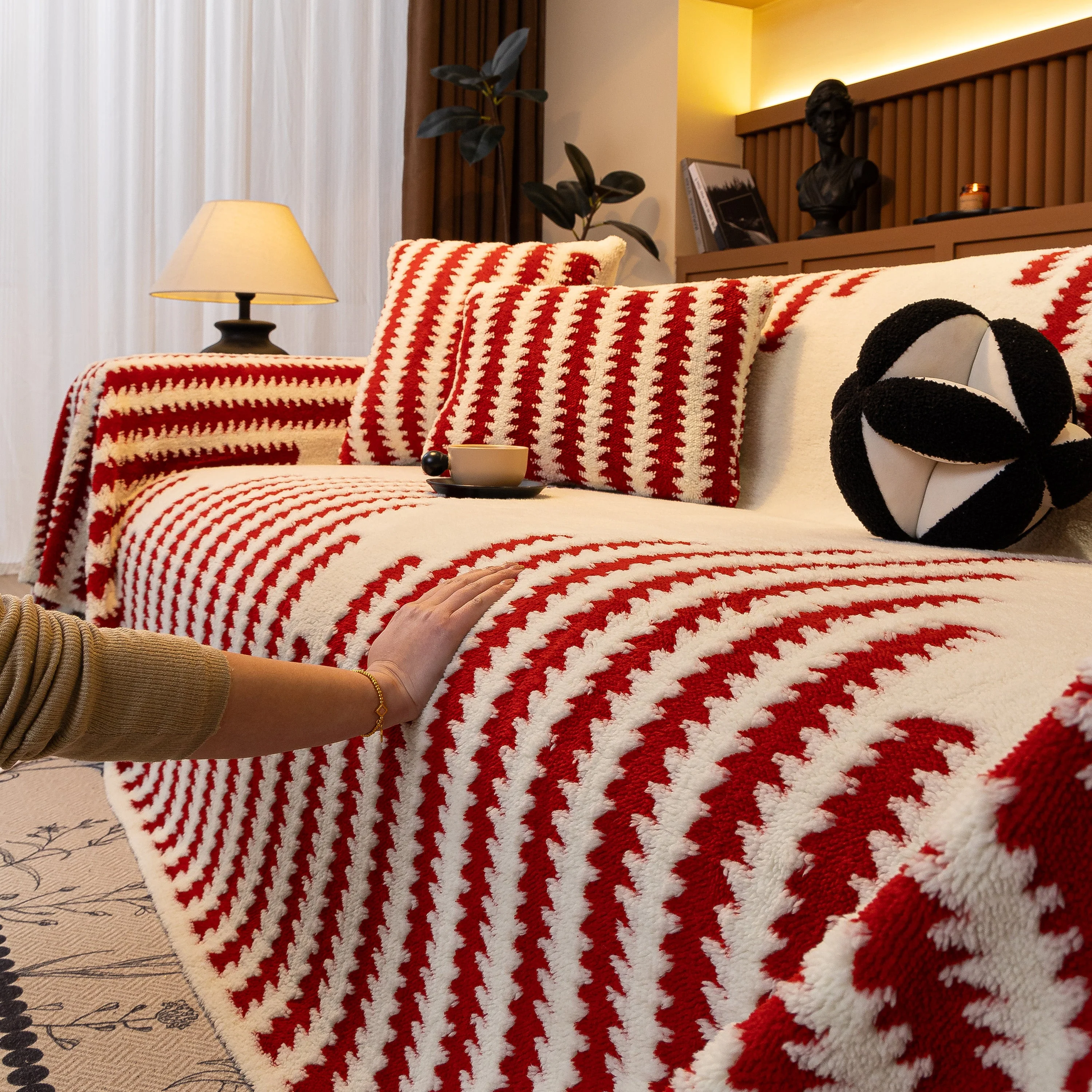 Jacquard Fleece Throw Blanket for Couch Plush Fuzzy Cozy Soft Blankets and Throws for Sofa - Image 65