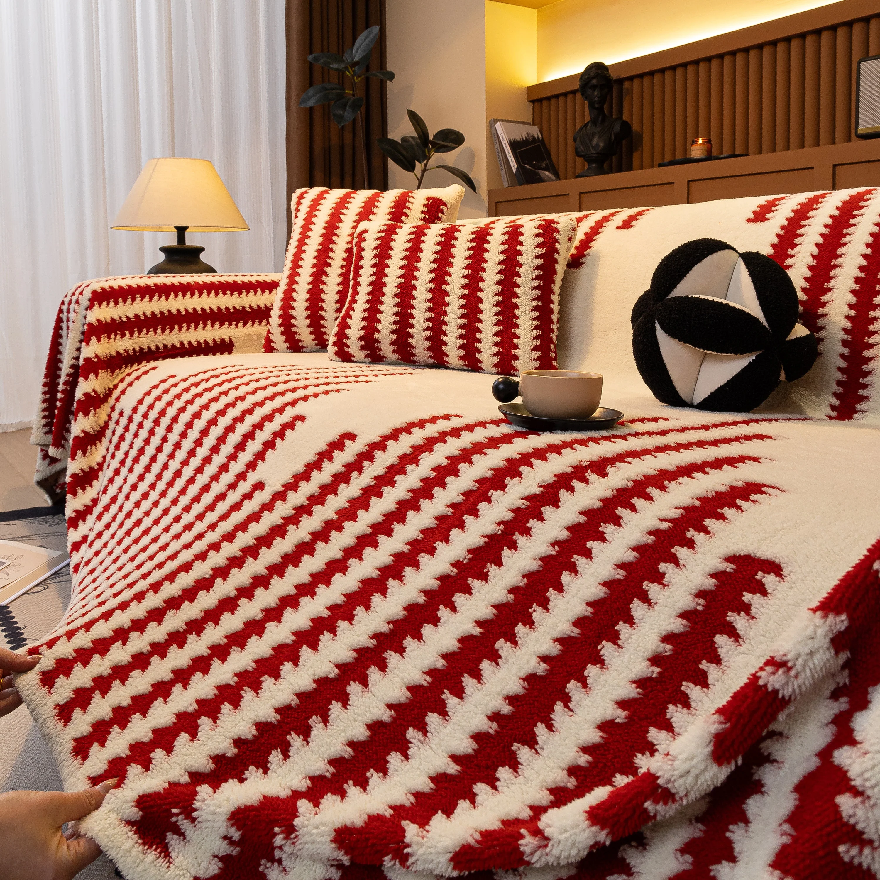 Jacquard Fleece Throw Blanket for Couch Plush Fuzzy Cozy Soft Blankets and Throws for Sofa - Image 66
