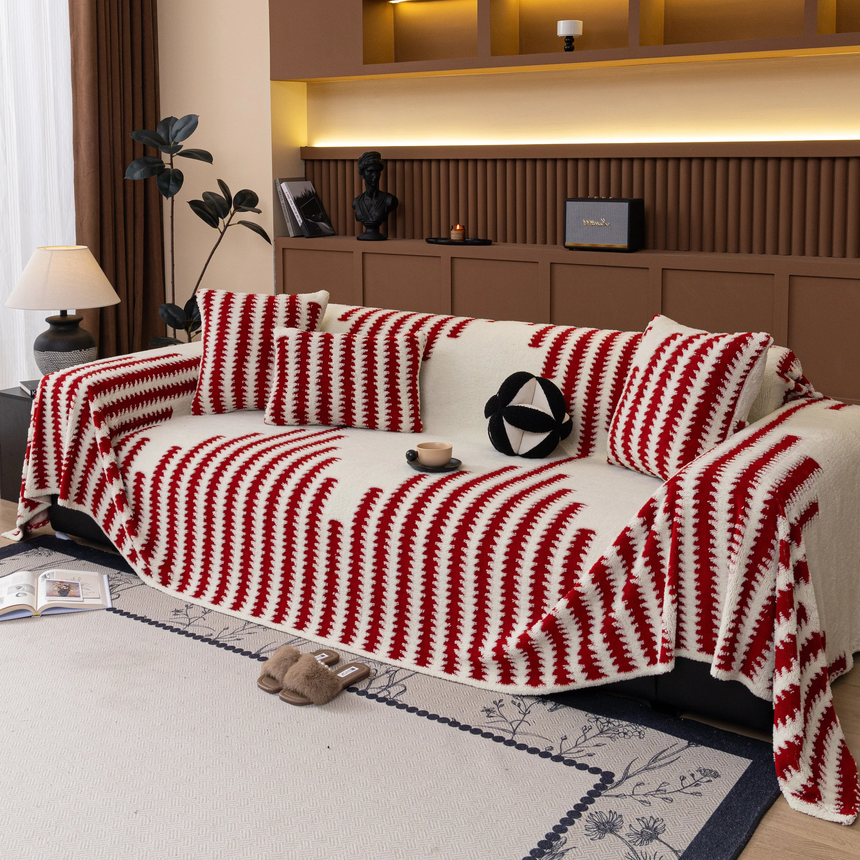 Jacquard Fleece Throw Blanket for Couch Plush Fuzzy Cozy Soft Blankets and Throws for Sofa - Image 70