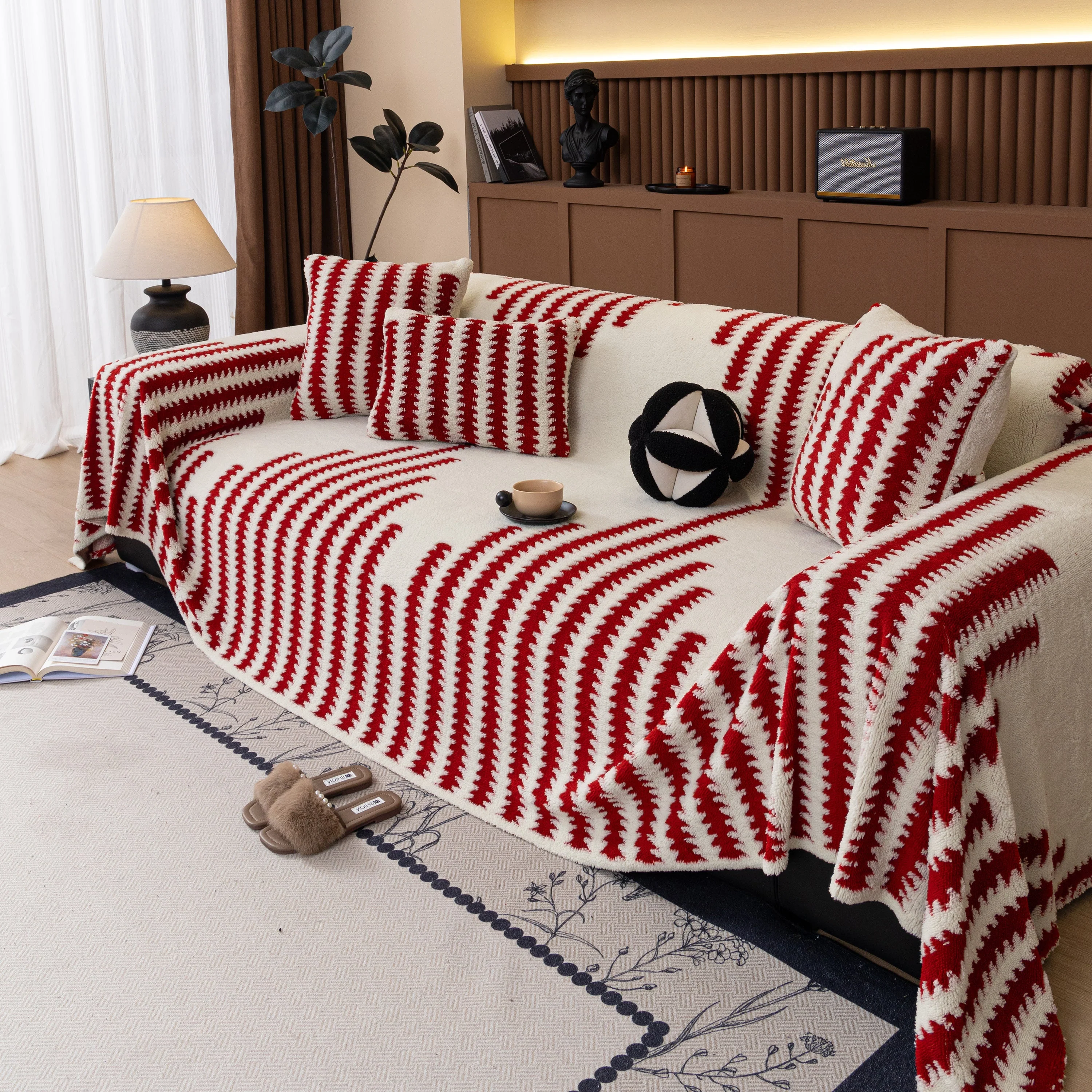 Jacquard Fleece Throw Blanket for Couch Plush Fuzzy Cozy Soft Blankets and Throws for Sofa - Image 72