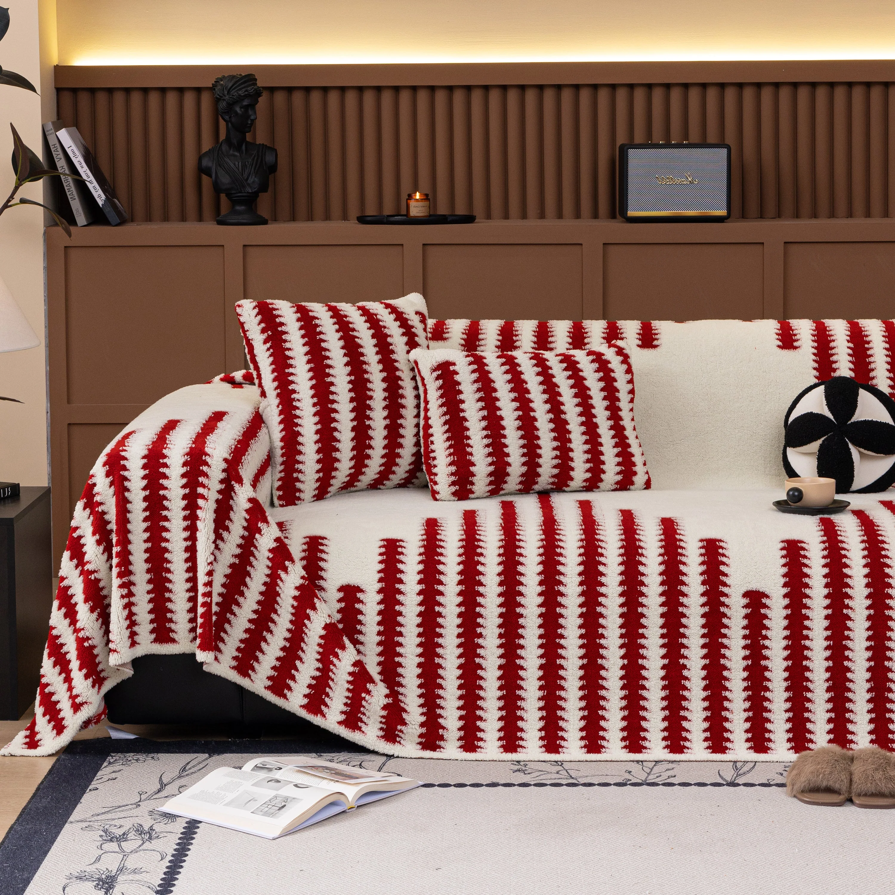 Jacquard Fleece Throw Blanket for Couch Plush Fuzzy Cozy Soft Blankets and Throws for Sofa - Image 73