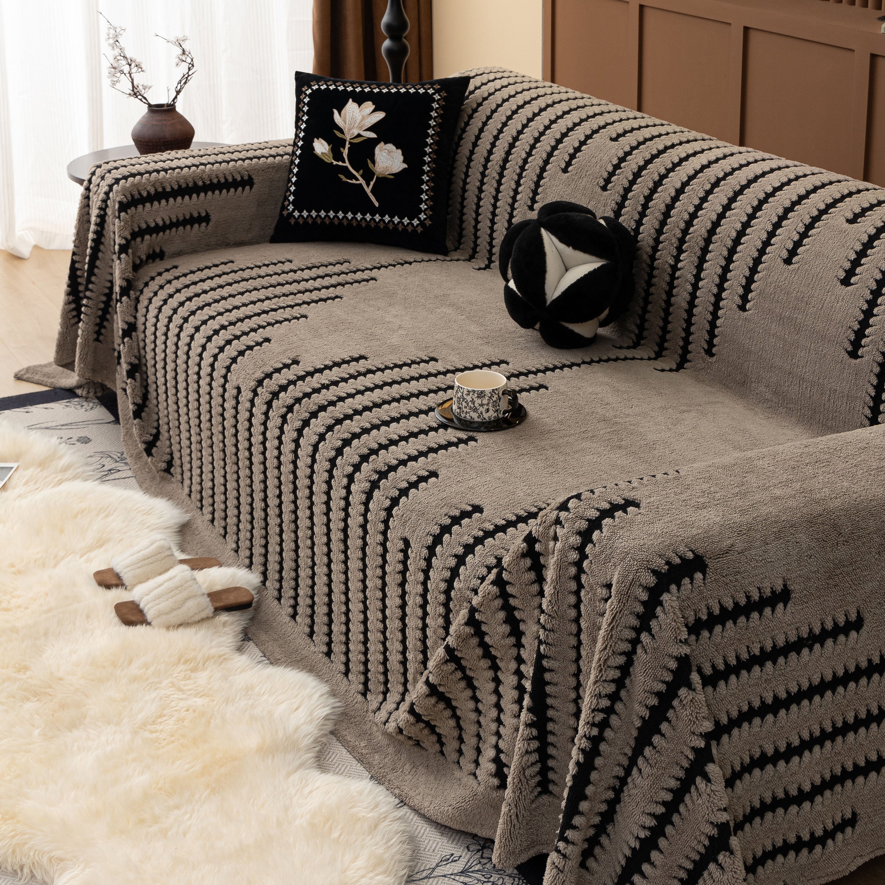 Jacquard Fleece Throw Blanket for Couch Plush Fuzzy Cozy Soft Blankets and Throws for Sofa - Image 77