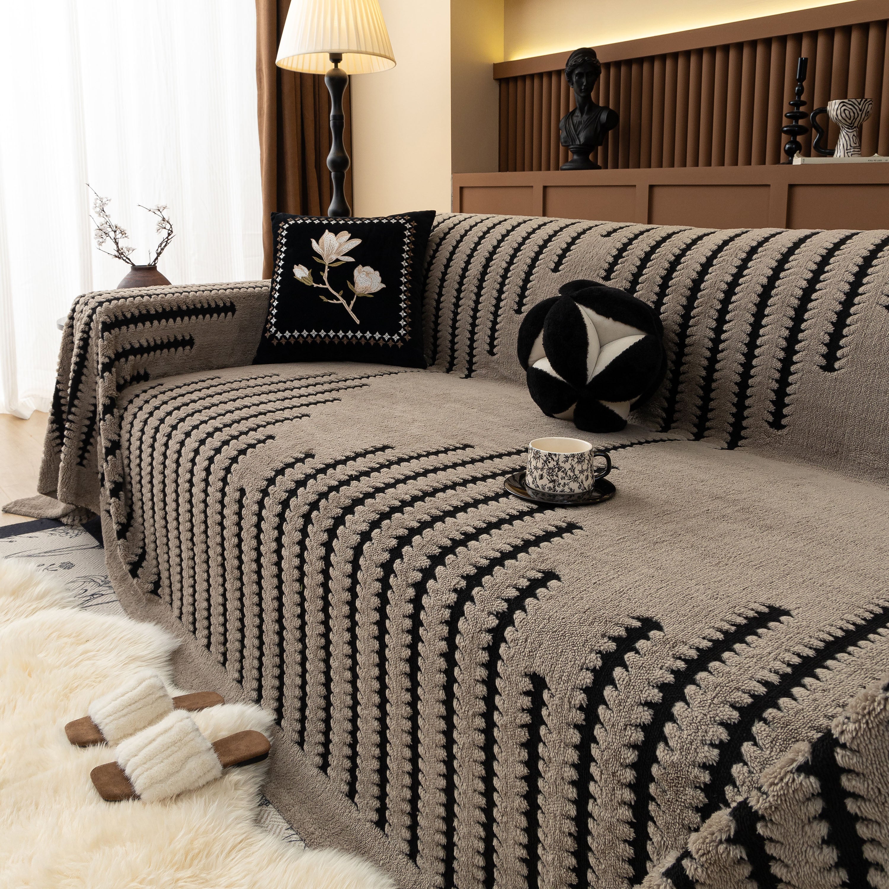 Jacquard Fleece Throw Blanket for Couch Plush Fuzzy Cozy Soft Blankets and Throws for Sofa - Image 89