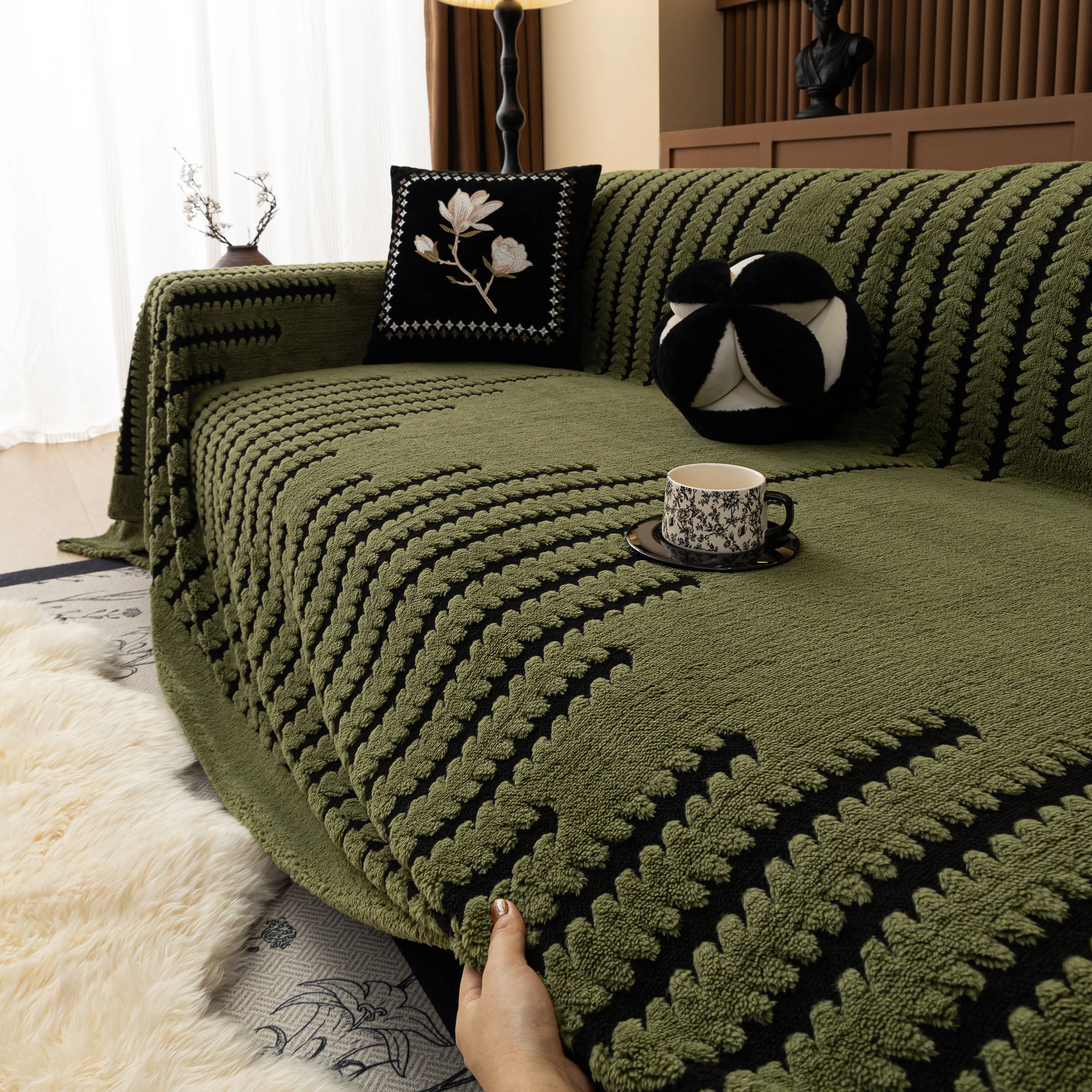 Jacquard Fleece Throw Blanket for Couch Plush Fuzzy Cozy Soft Blankets and Throws for Sofa - Image 9