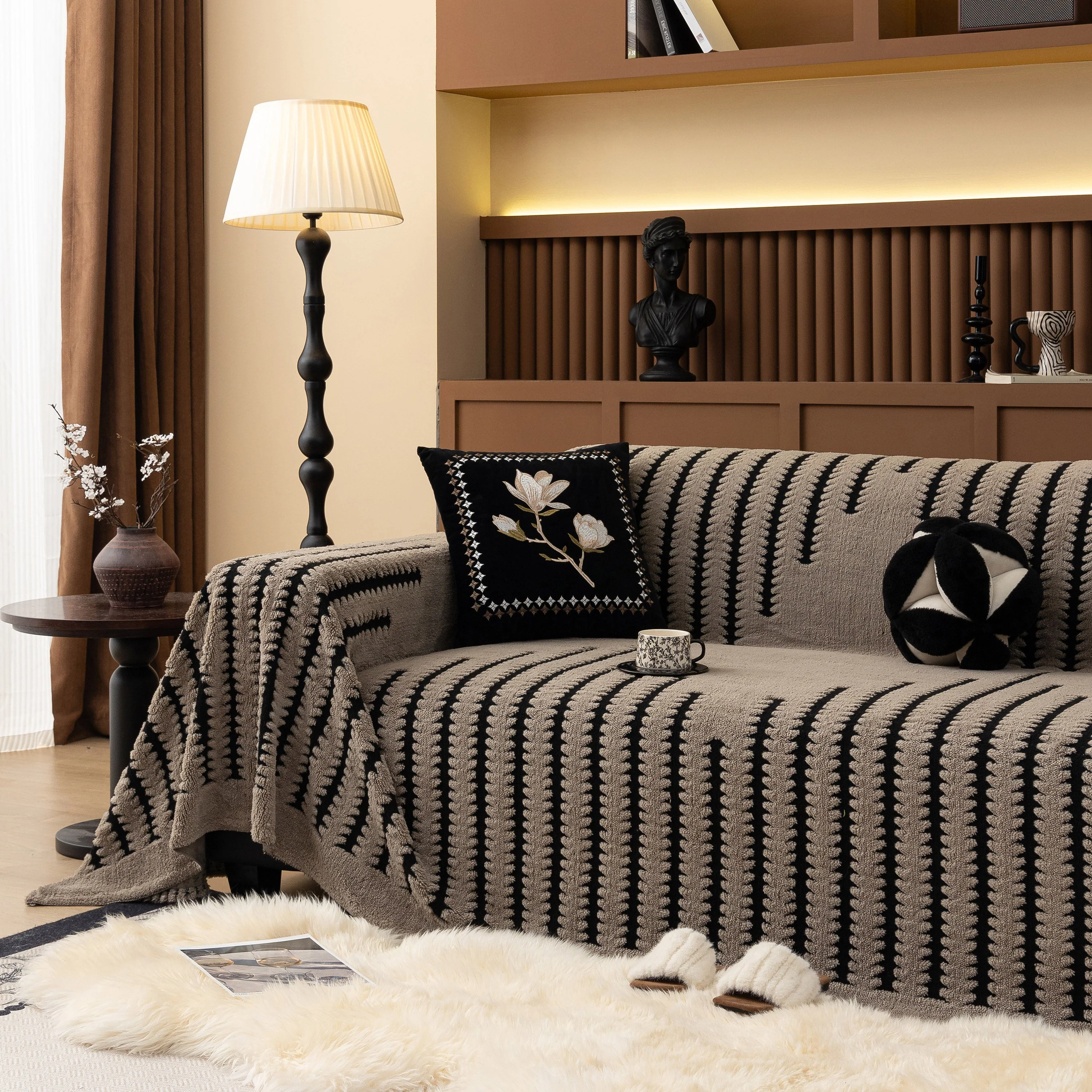 Jacquard Fleece Throw Blanket for Couch Plush Fuzzy Cozy Soft Blankets and Throws for Sofa - Image 93