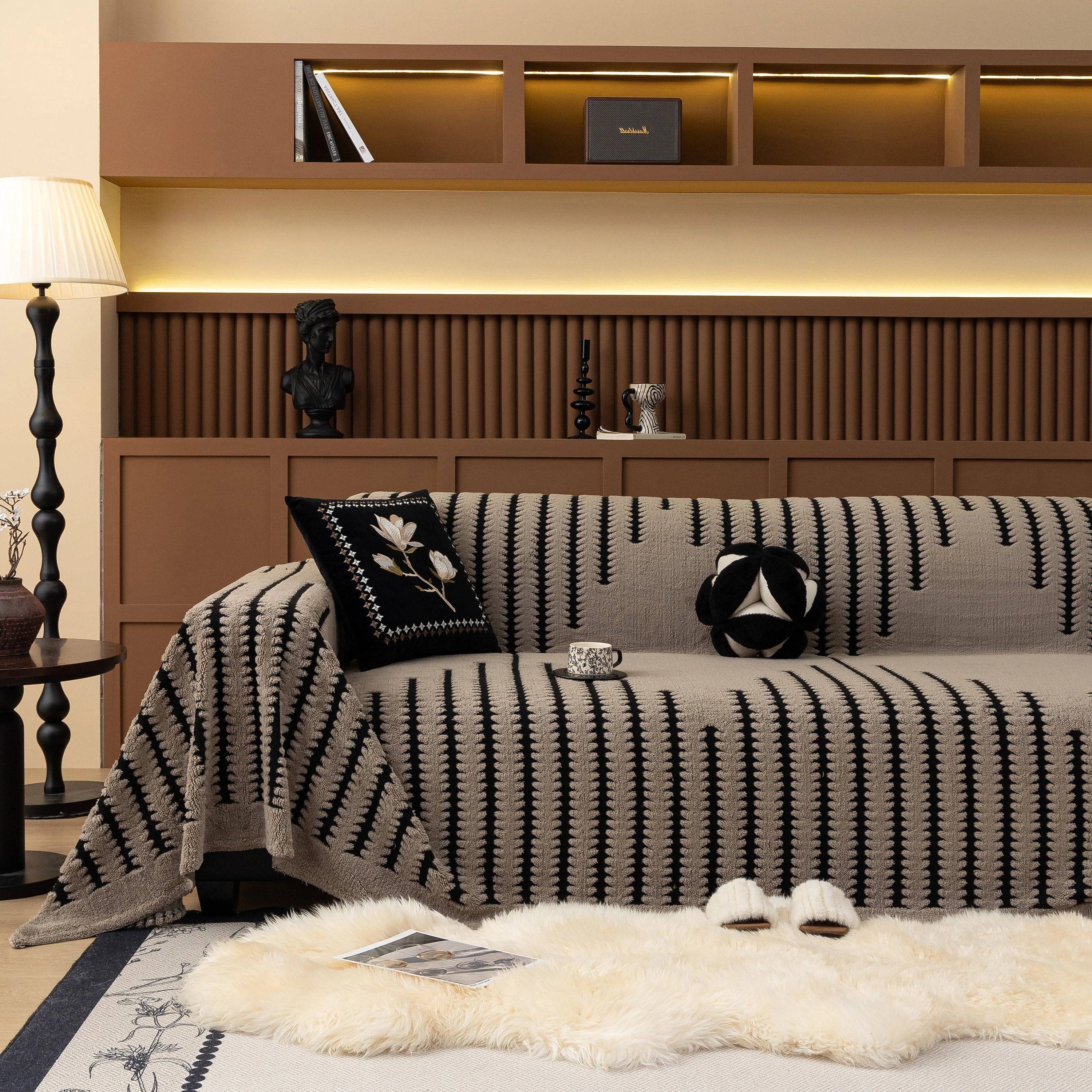 Jacquard Fleece Throw Blanket for Couch Plush Fuzzy Cozy Soft Blankets and Throws for Sofa - Image 94