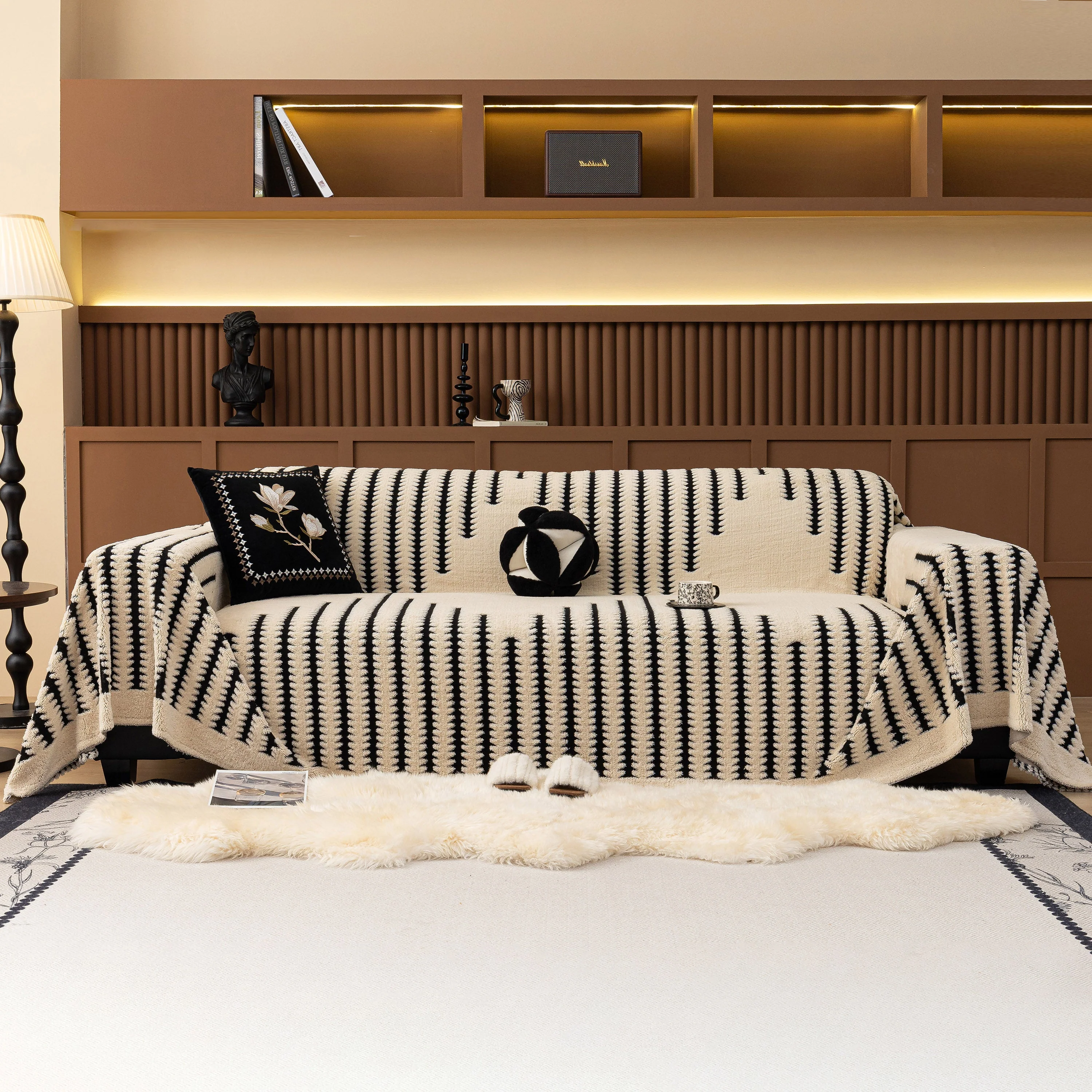 Jacquard Fleece Throw Blanket for Couch Plush Fuzzy Cozy Soft Blankets and Throws for Sofa - Image 95