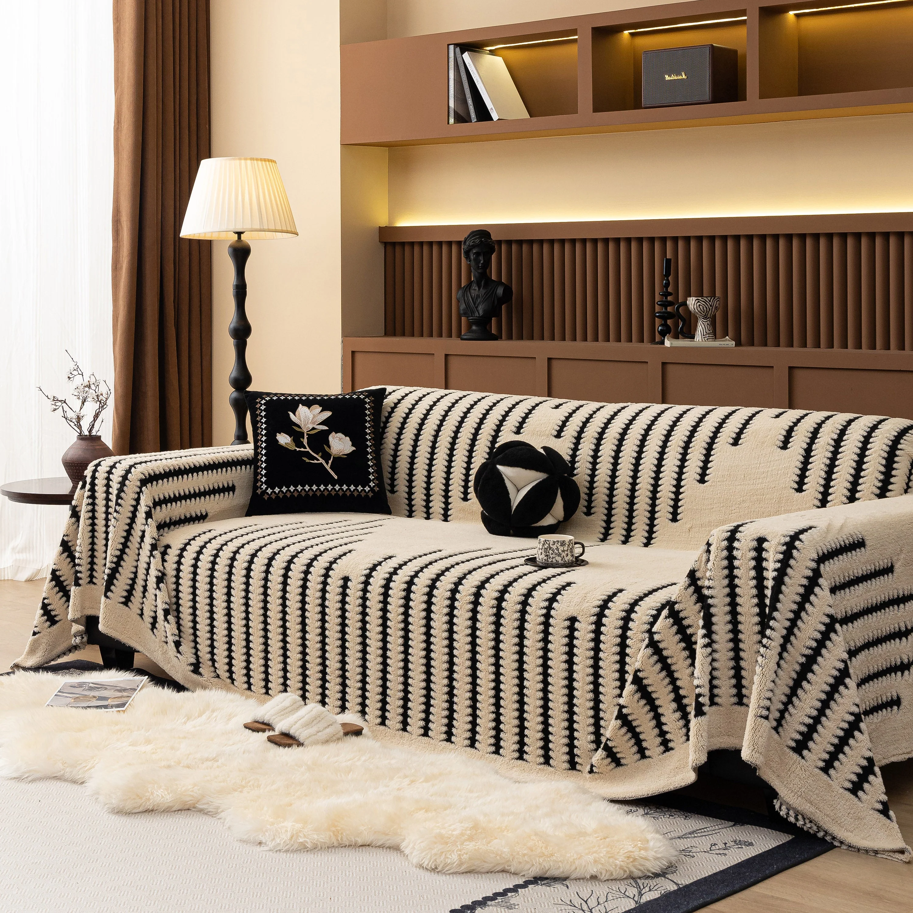 Jacquard Fleece Throw Blanket for Couch Plush Fuzzy Cozy Soft Blankets and Throws for Sofa - Image 96